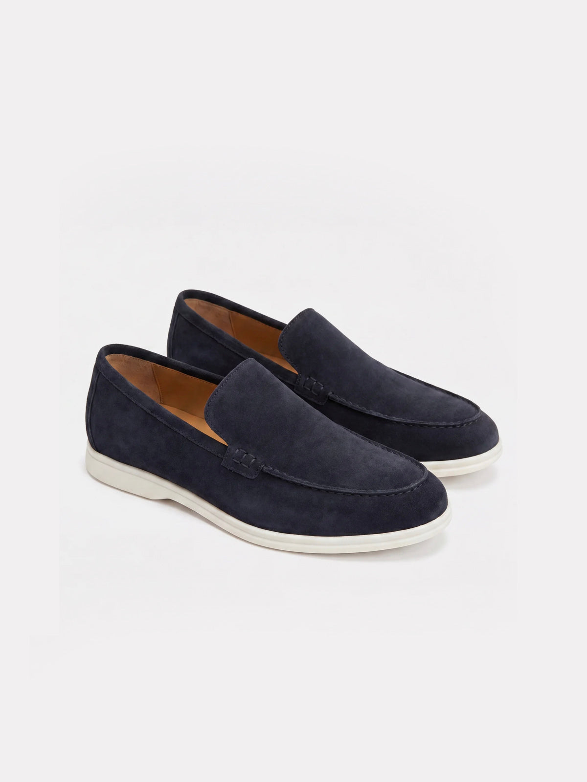 Mocasini bleumarin piele intoarsa