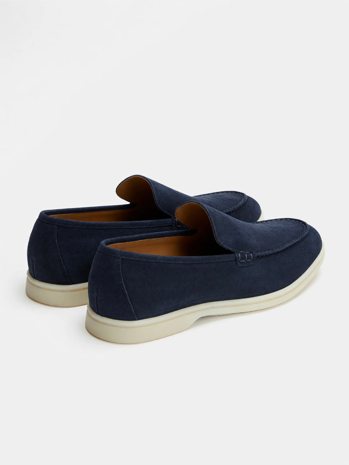 Mocasini bleumarin piele intoarsa