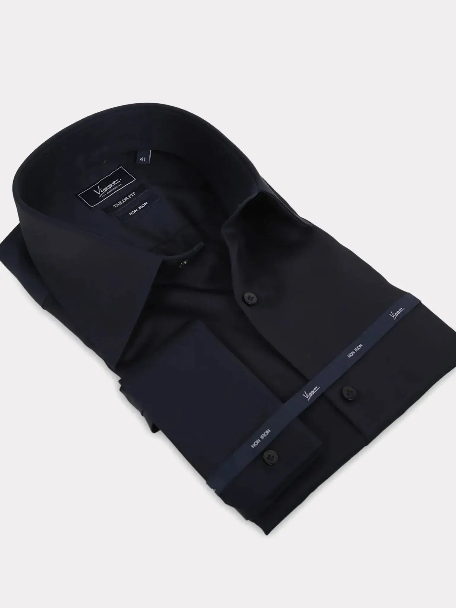 Camasa navy non iron, manseta cu nasturi