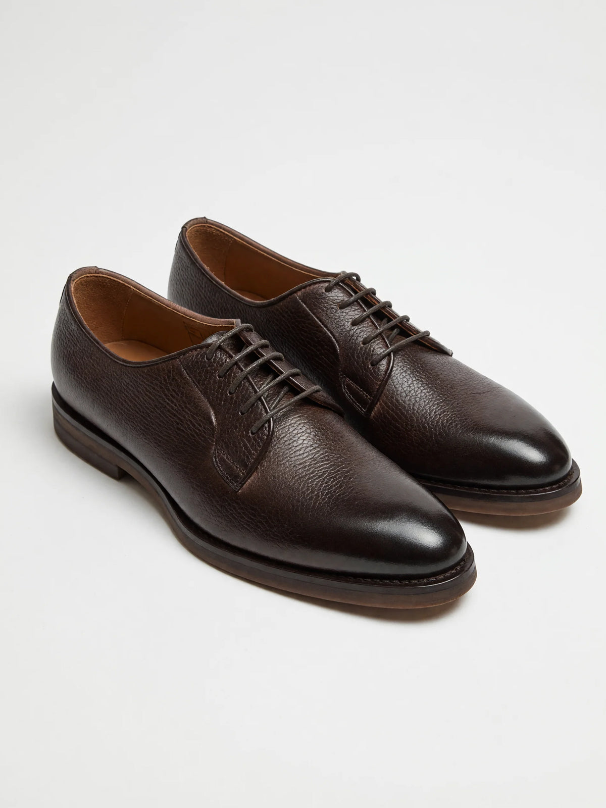 Pantofi derby maro piele vitel