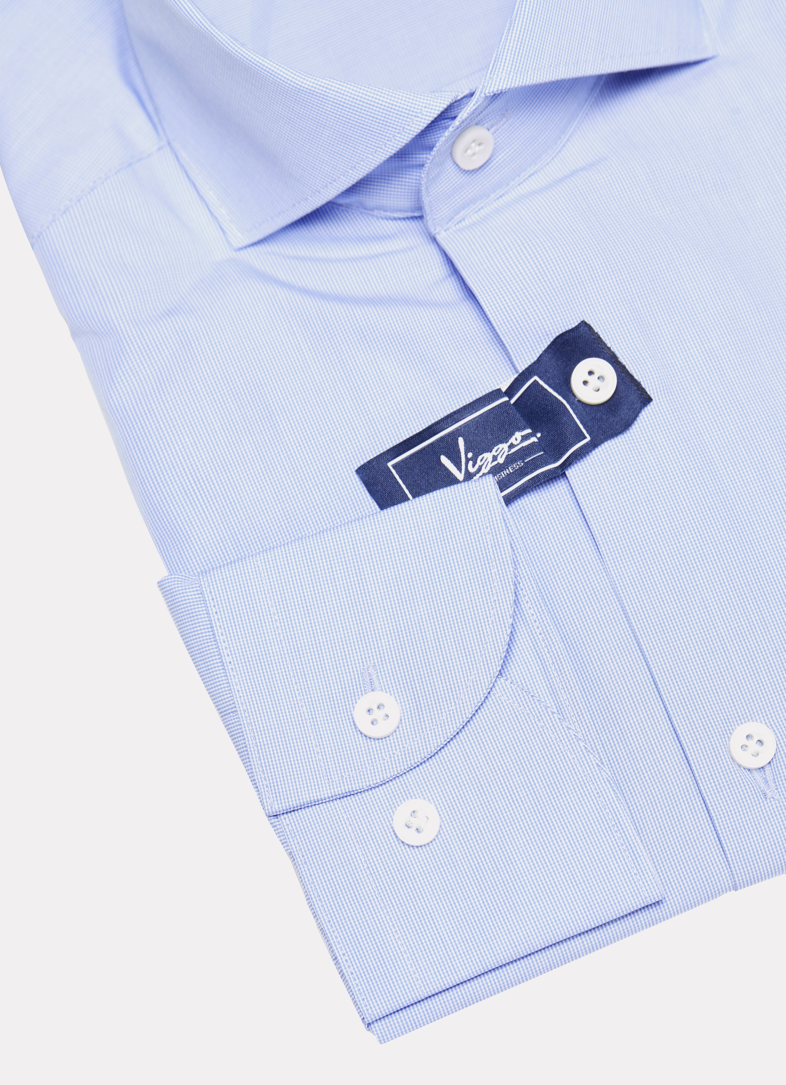 Blue shirt with micro checkered design