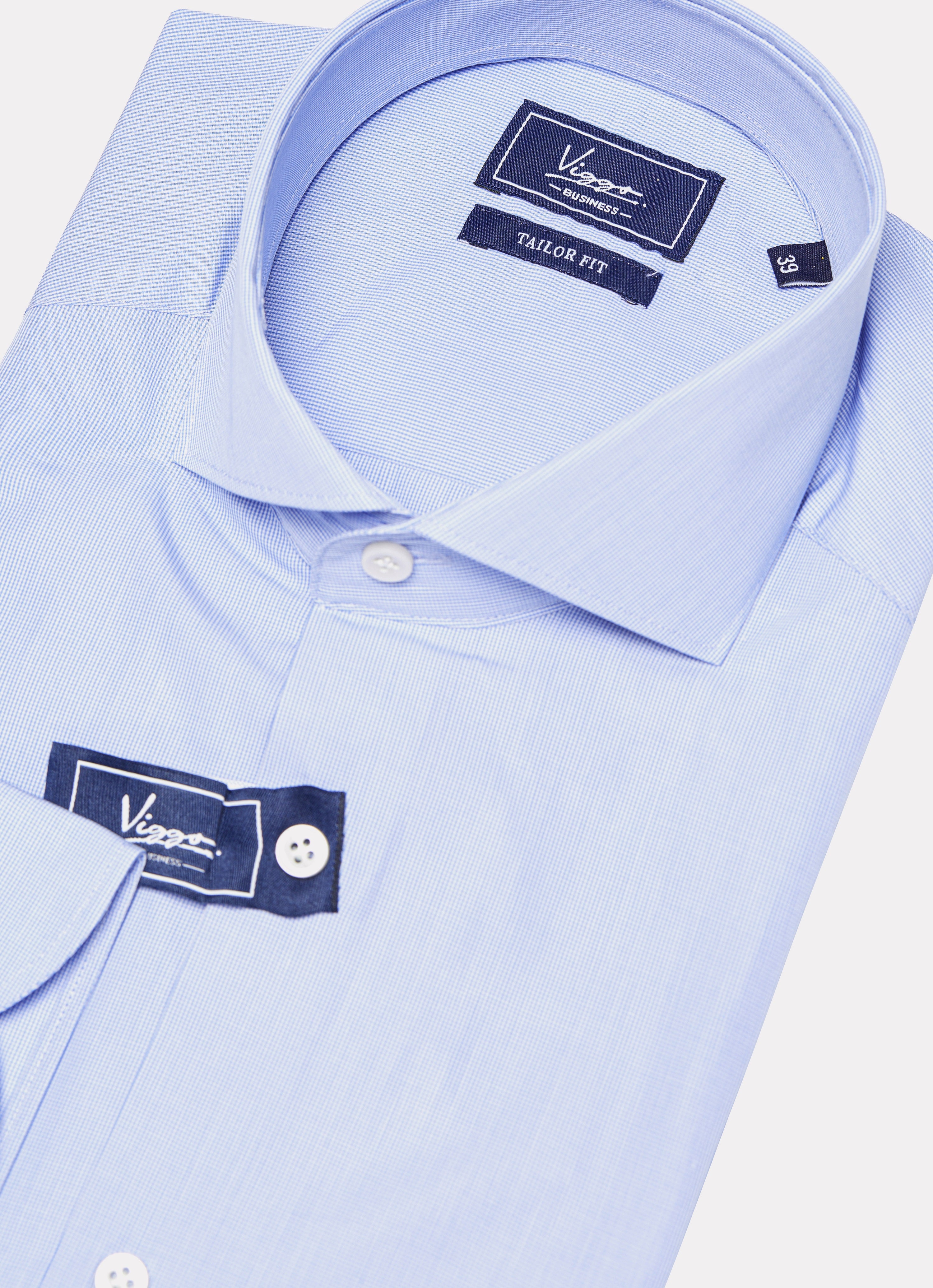 Blue shirt with micro checkered design