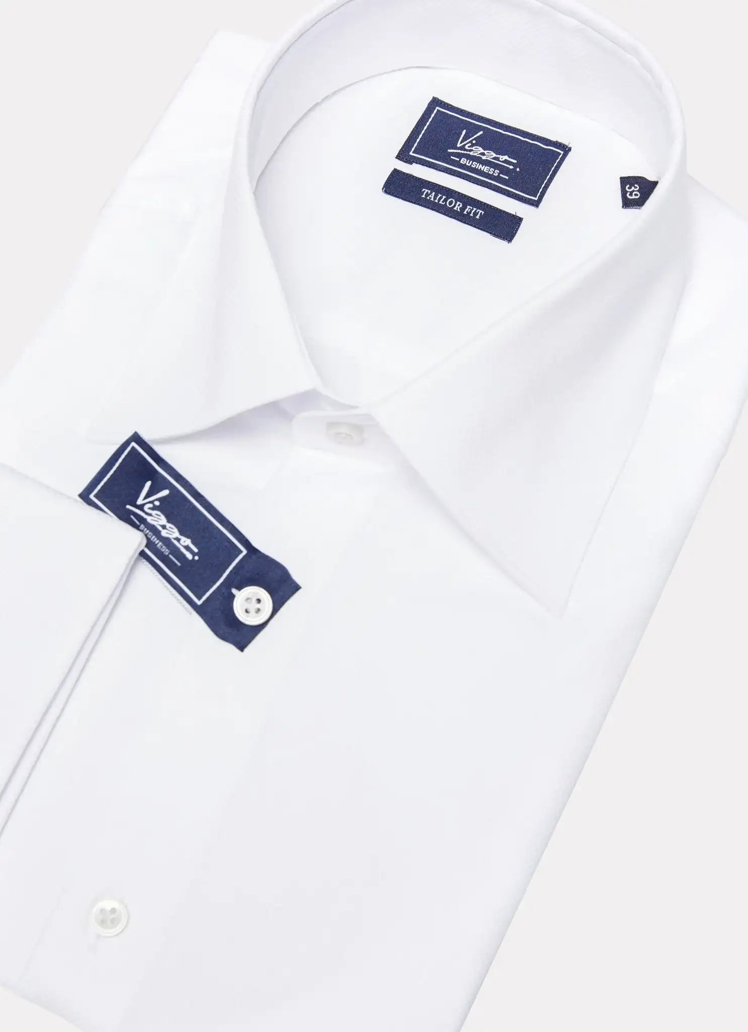 Camasa business oxford alba cu manseta de butoni