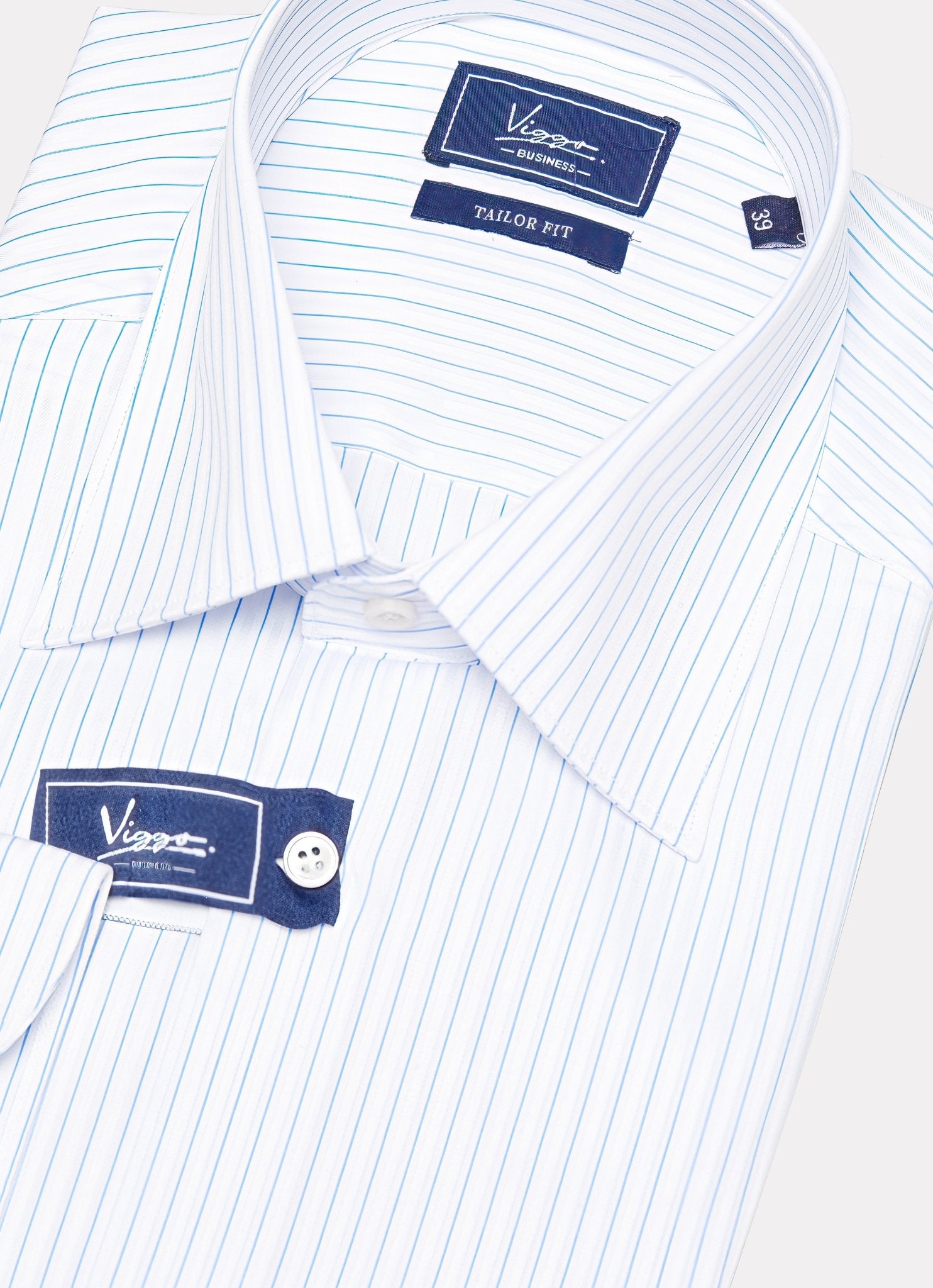 Camasa business alba cu dungi fine - Viggo