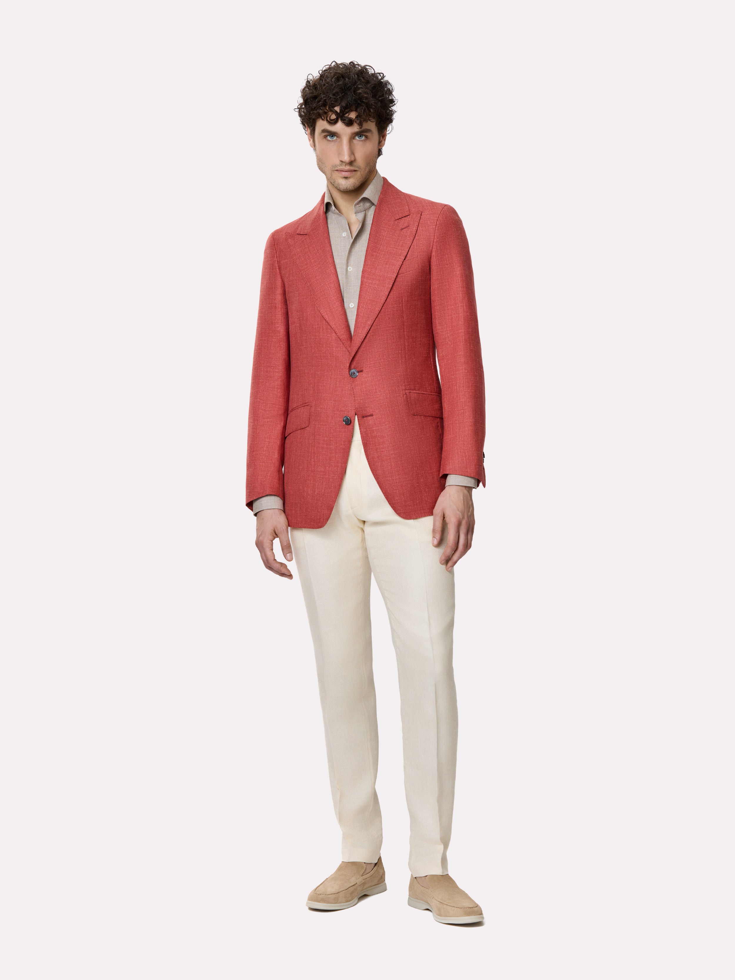 Linen and silk adjustable waist pants
