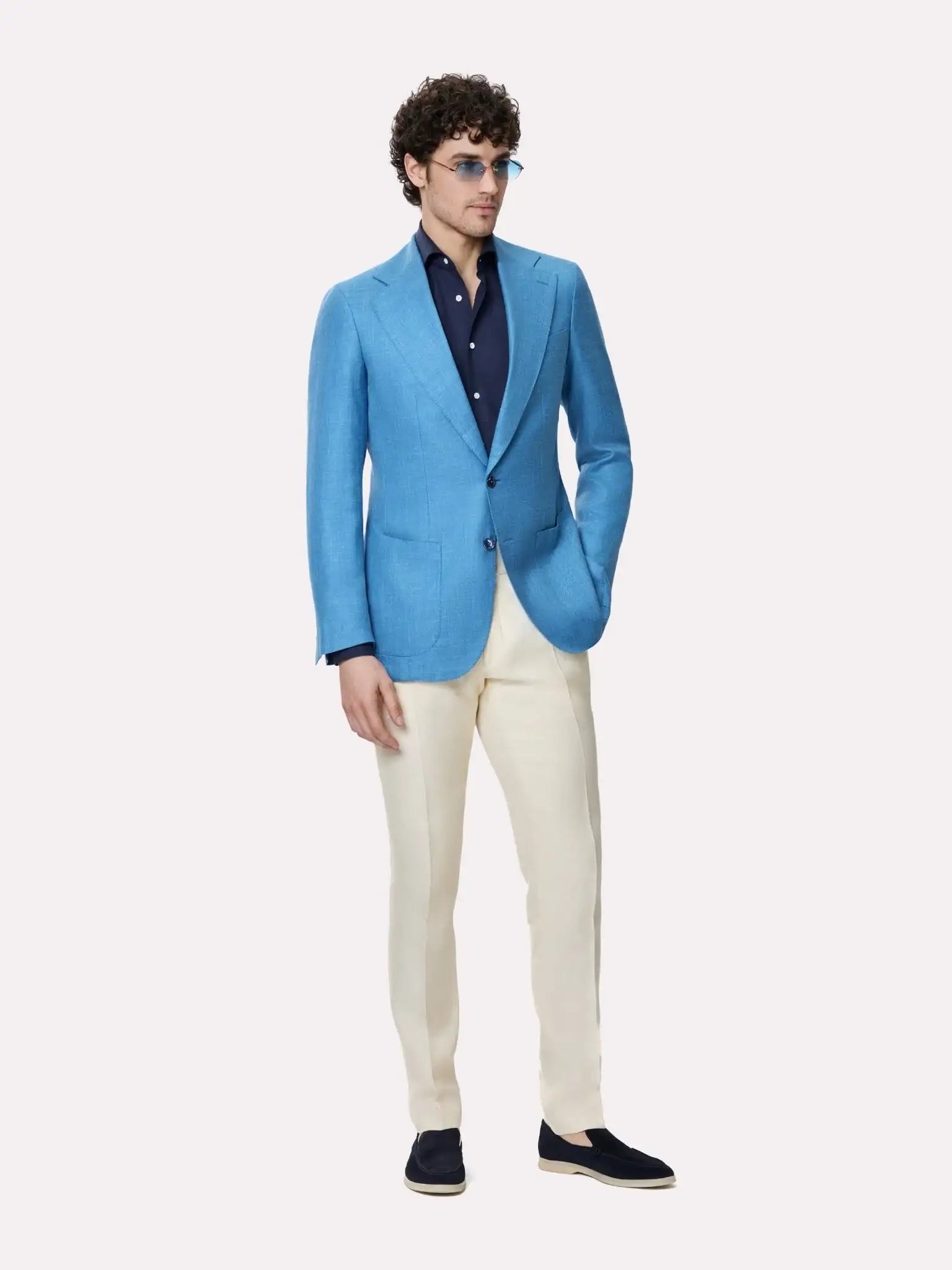 Tallia di Delfino made to measure blue fabric jacket