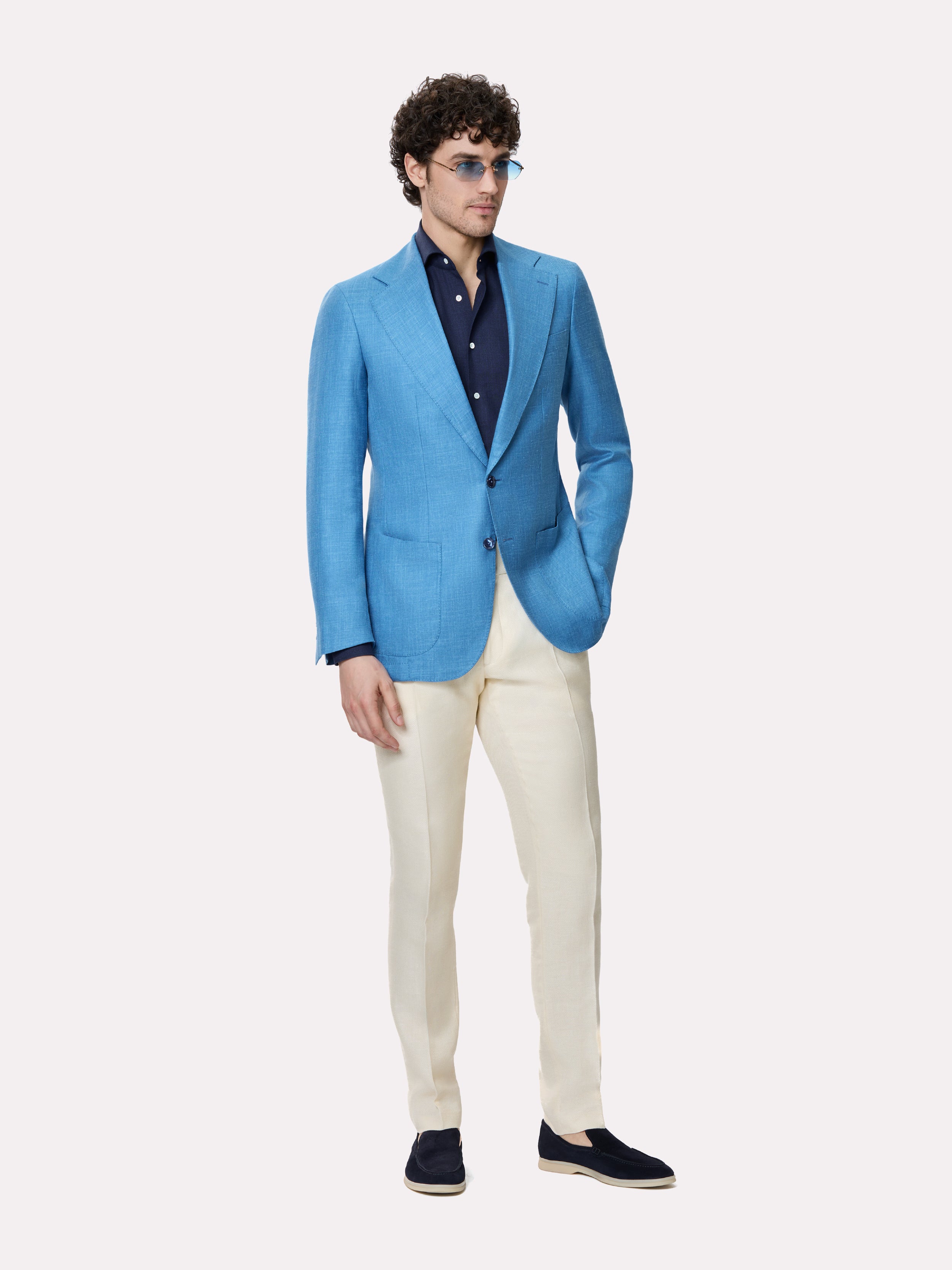 Linen and silk adjustable waist pants