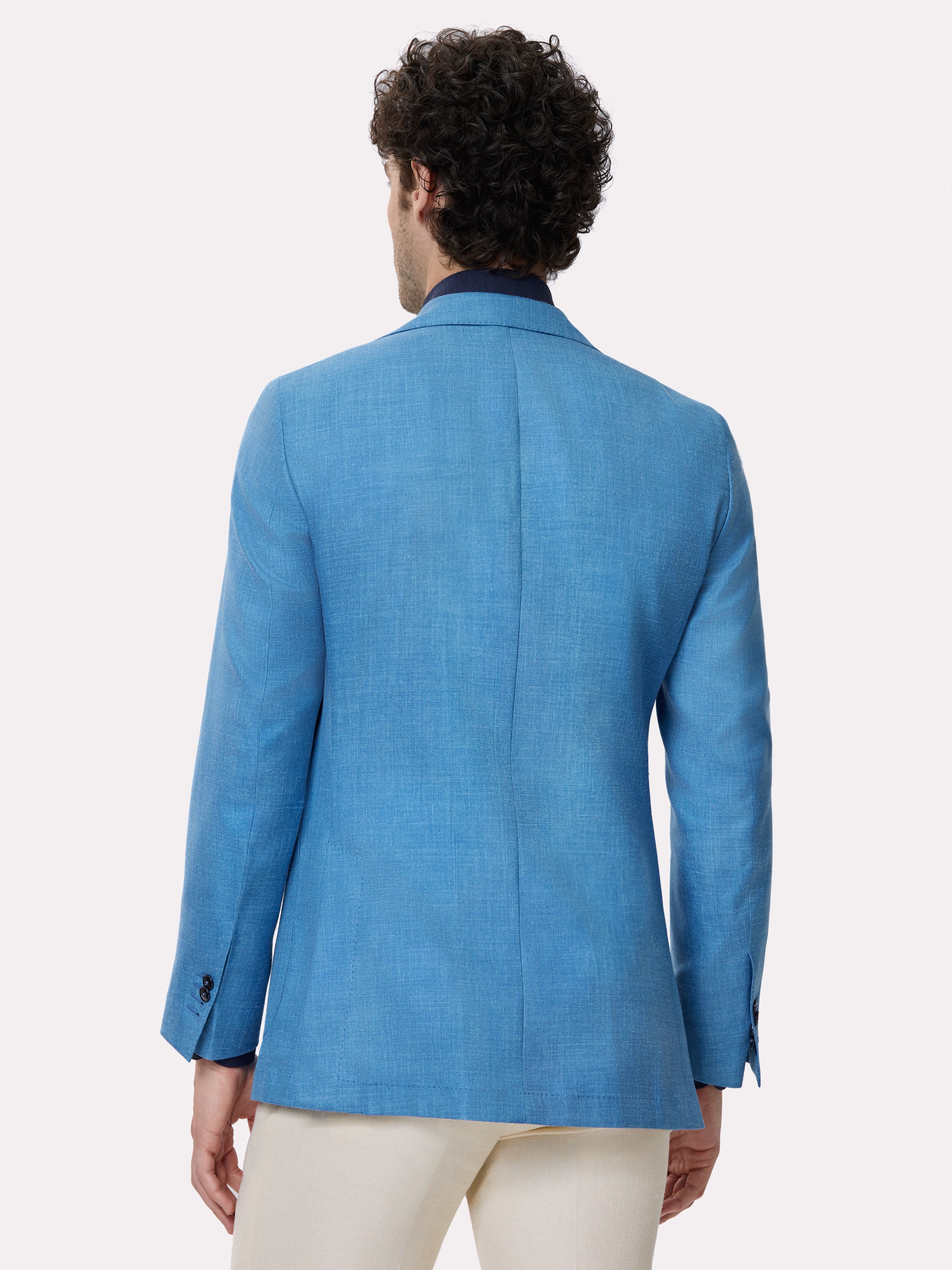 Tallia di Delfino fabric jacket, made to measure, blue