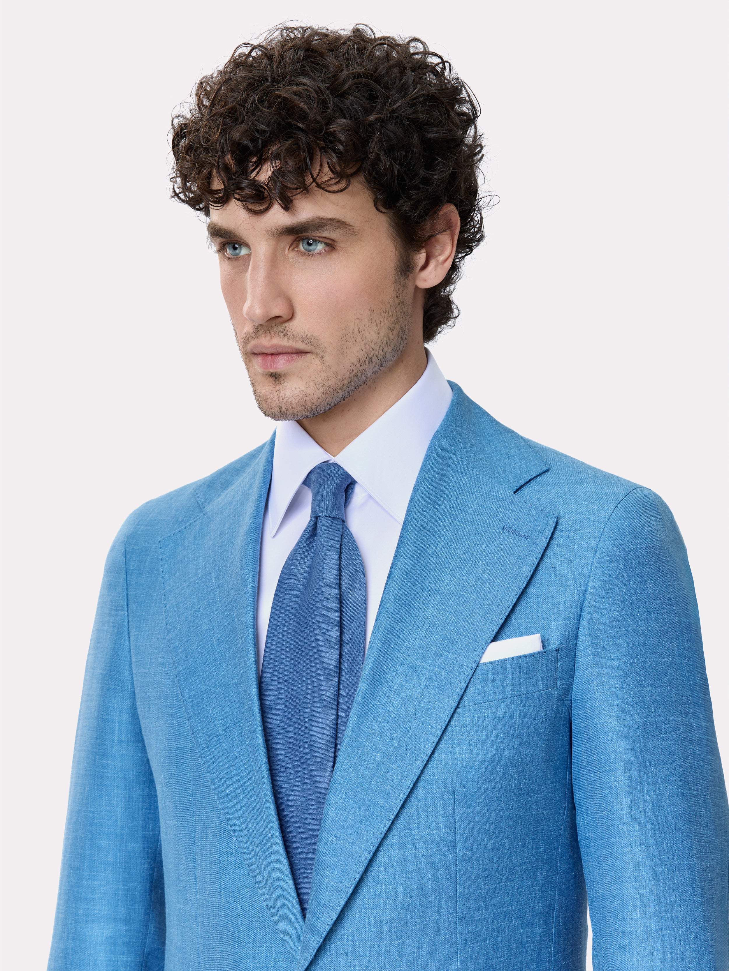 Tallia di Delfino fabric jacket, made to measure, blue
