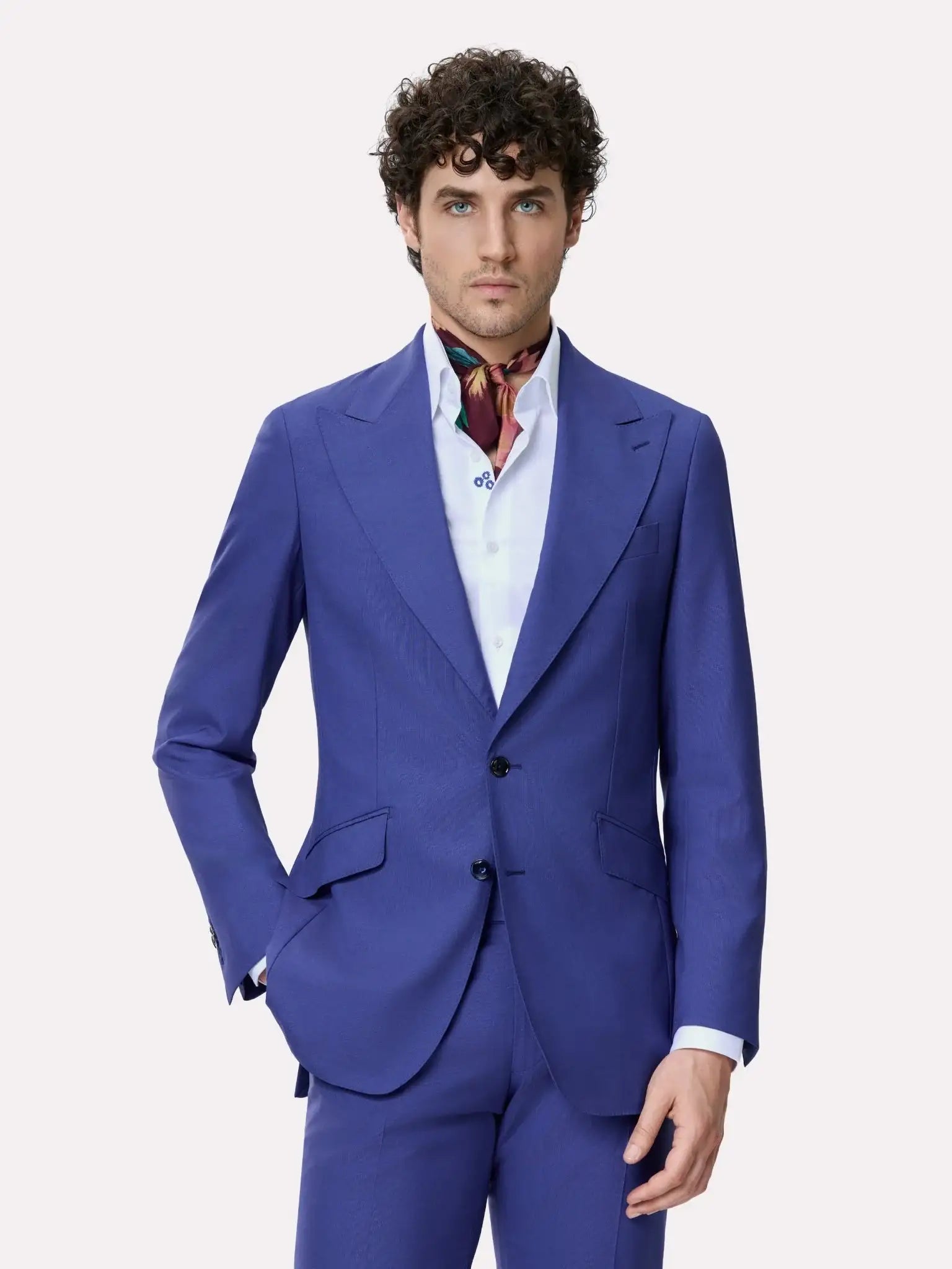 Suit fabric Vitale Barberis, made to measure, indigo blue