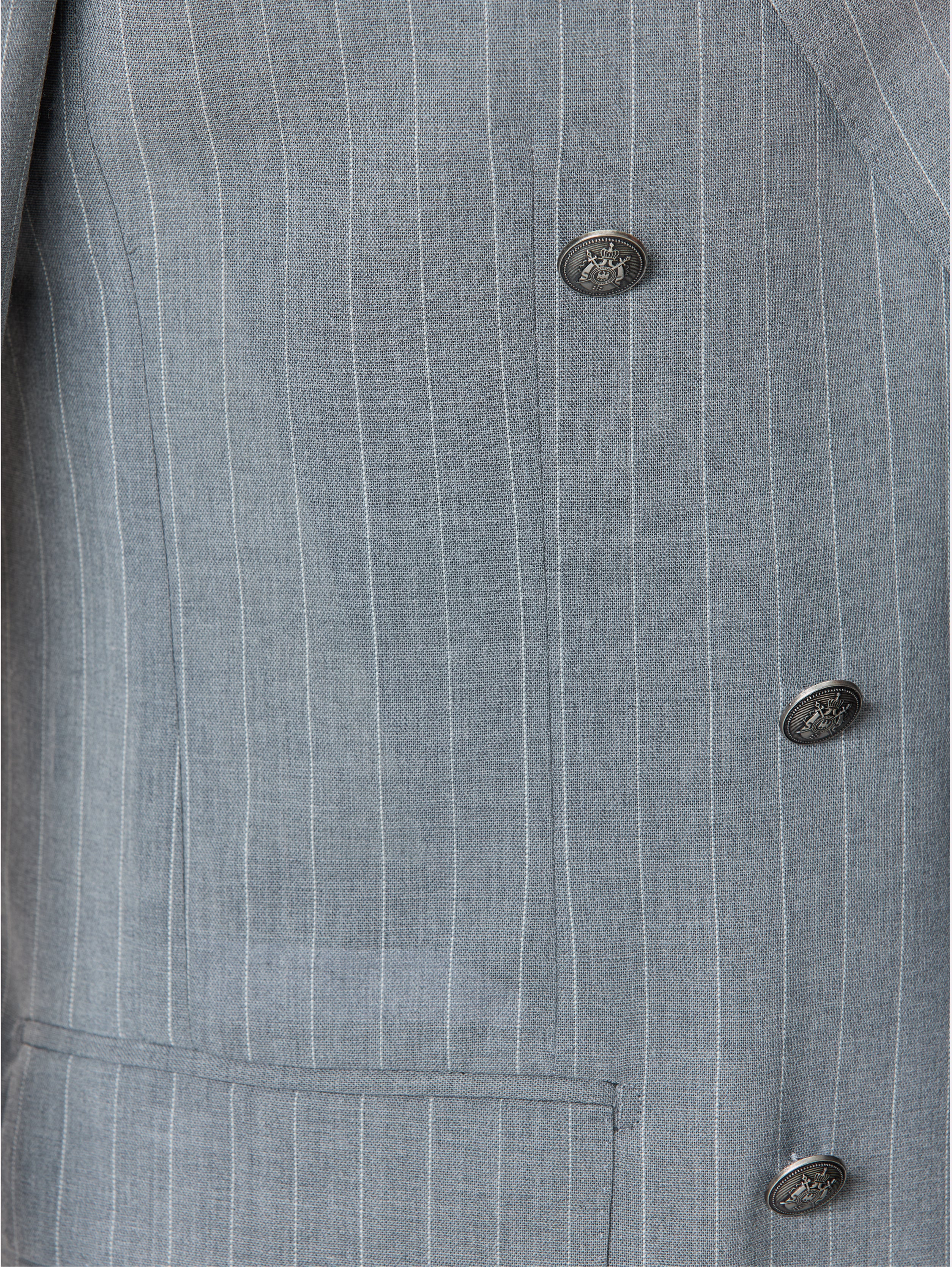 Tallia di Delfino fabric suit, made to measure, grey with stripes
