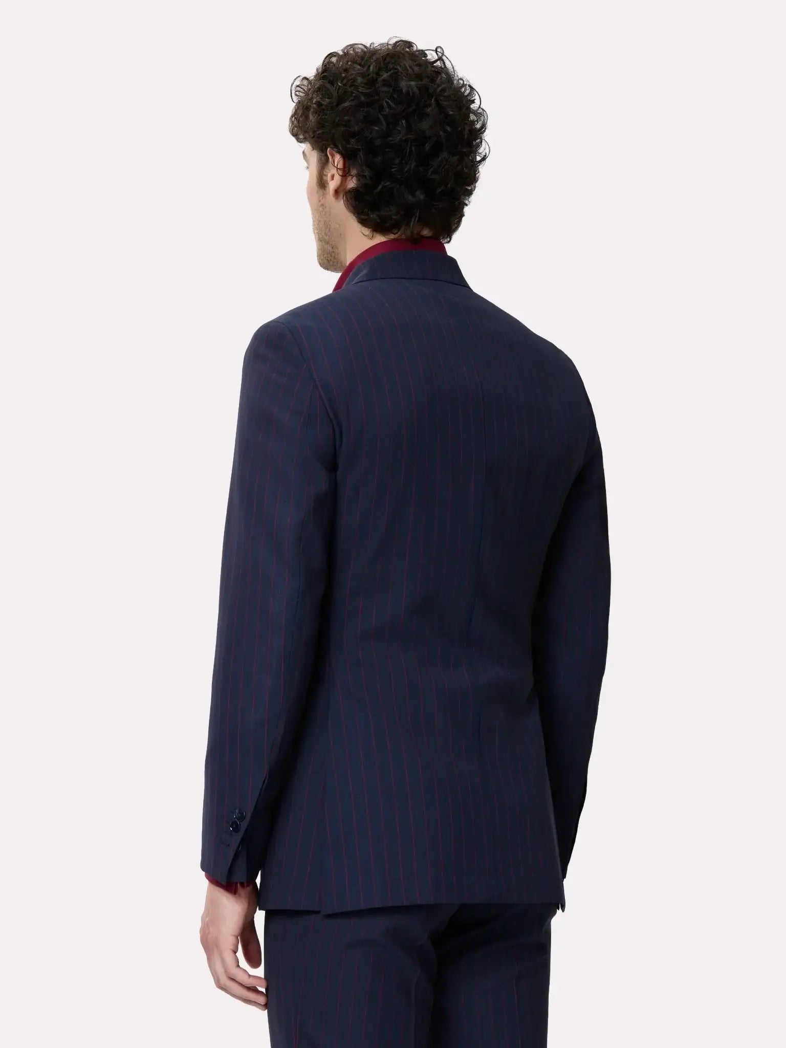 Costum tesatura Tallia di Delfino, made to measure, navy cu dungi
