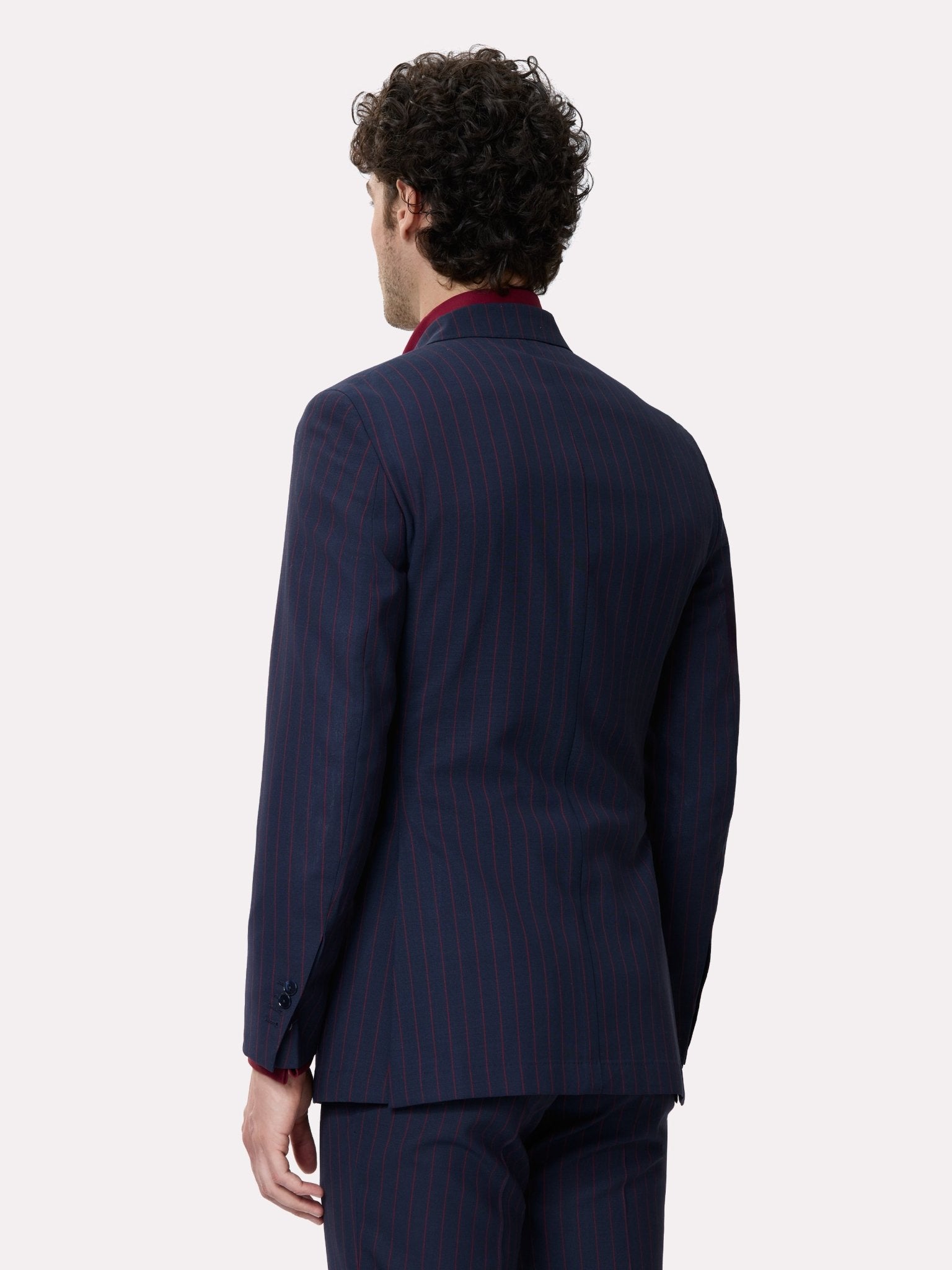 Costum tesatura Tallia di Delfino, made to measure, navy cu dungi - Viggo