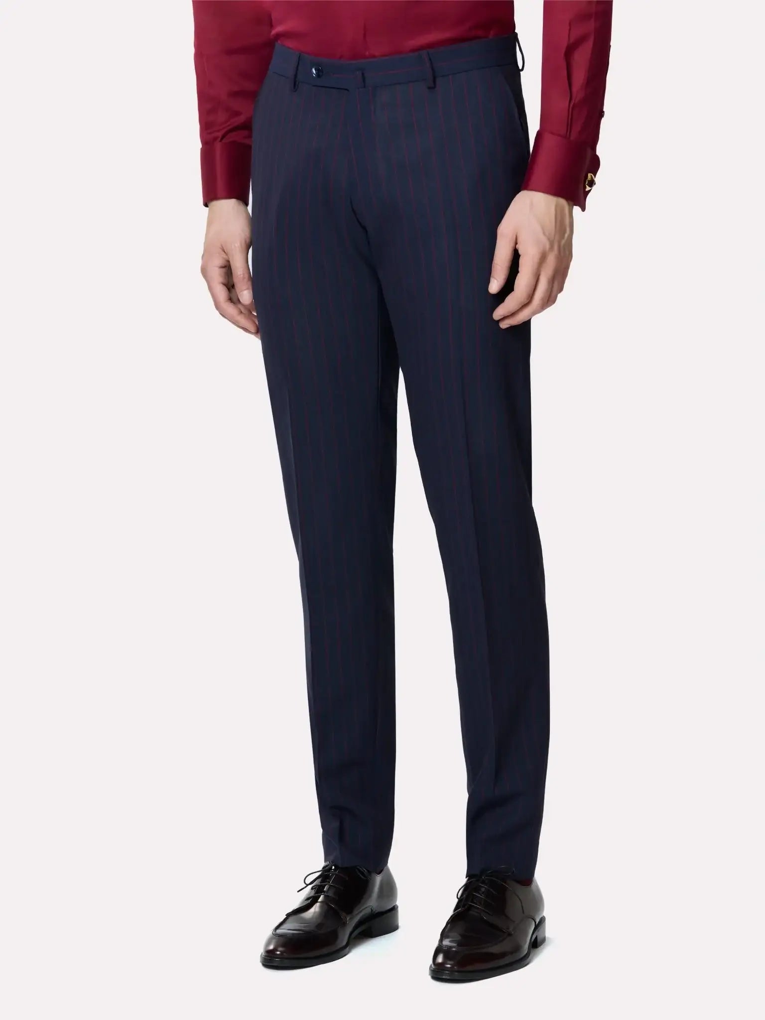 Costum tesatura Tallia di Delfino, made to measure, navy cu dungi