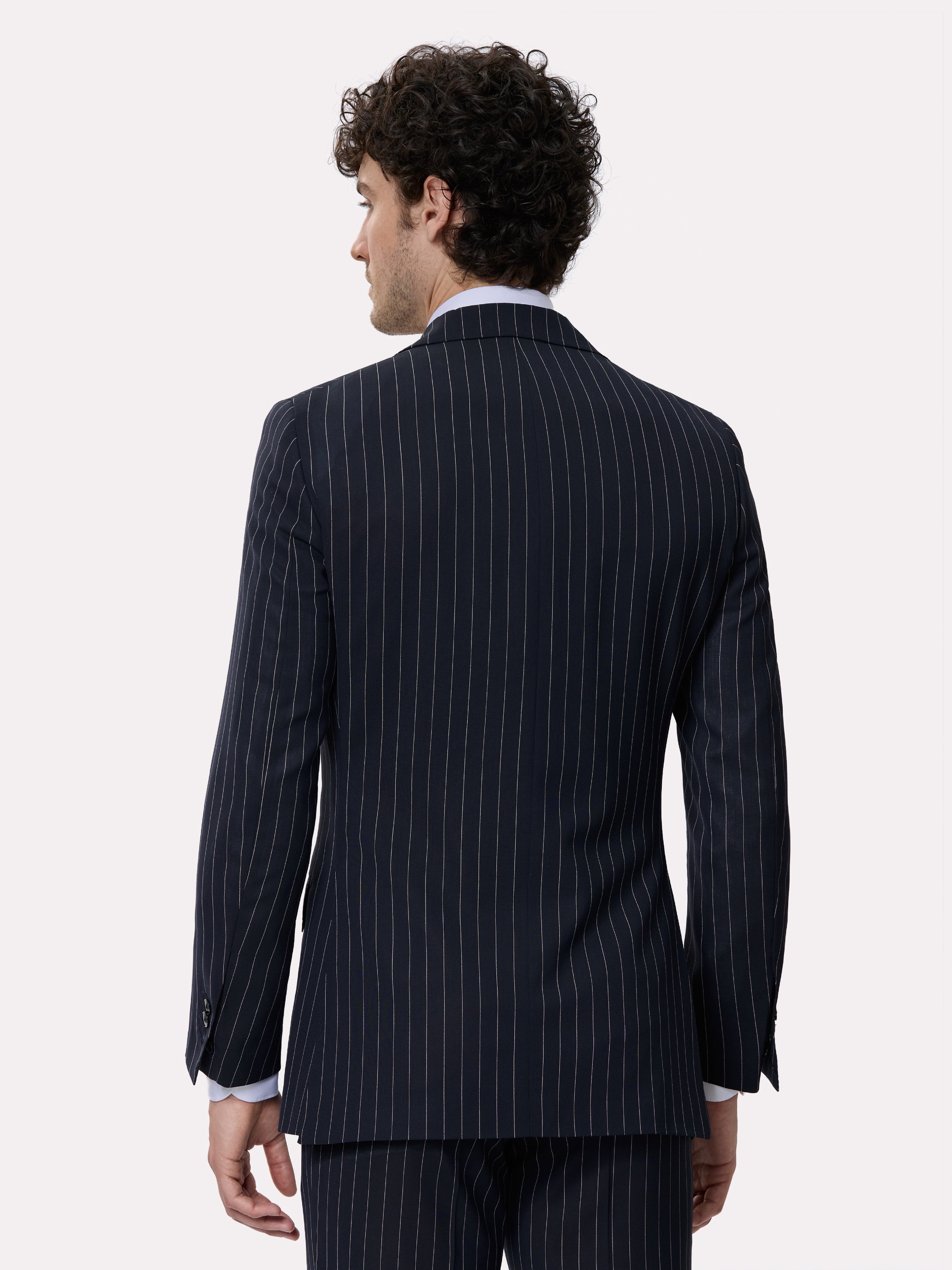 Tallia di Delfino fabric suit, made to measure, brown with stripes
