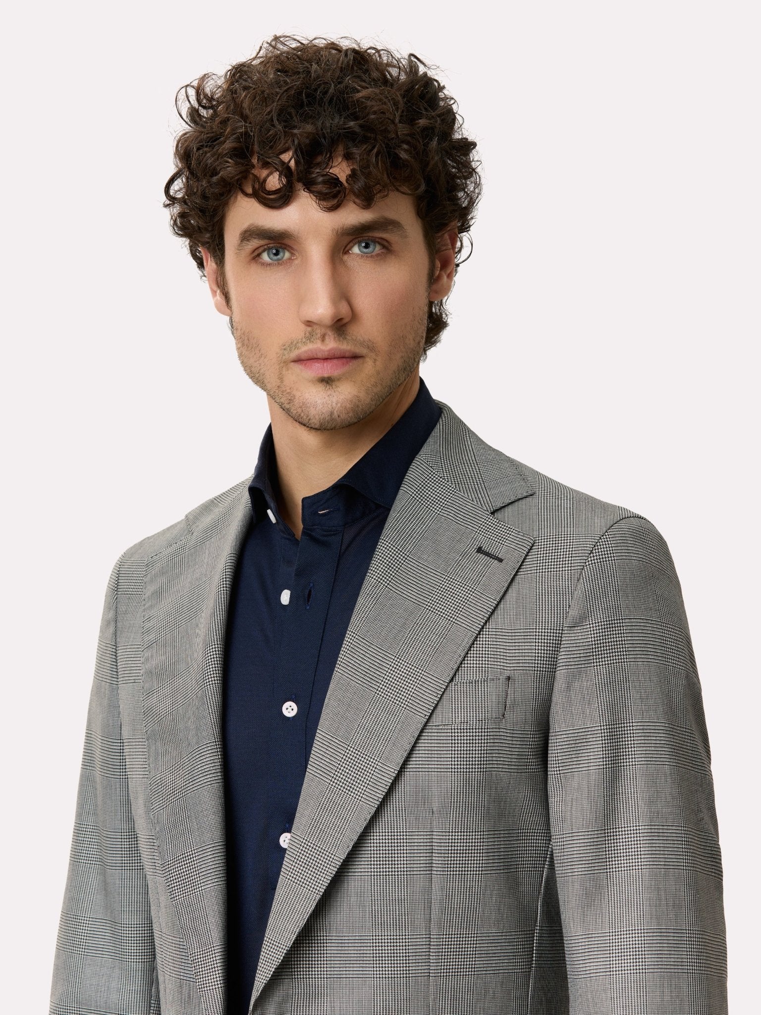 Costum tesatura Tallia di Delfino, made to measure, gri in carouri - Viggo