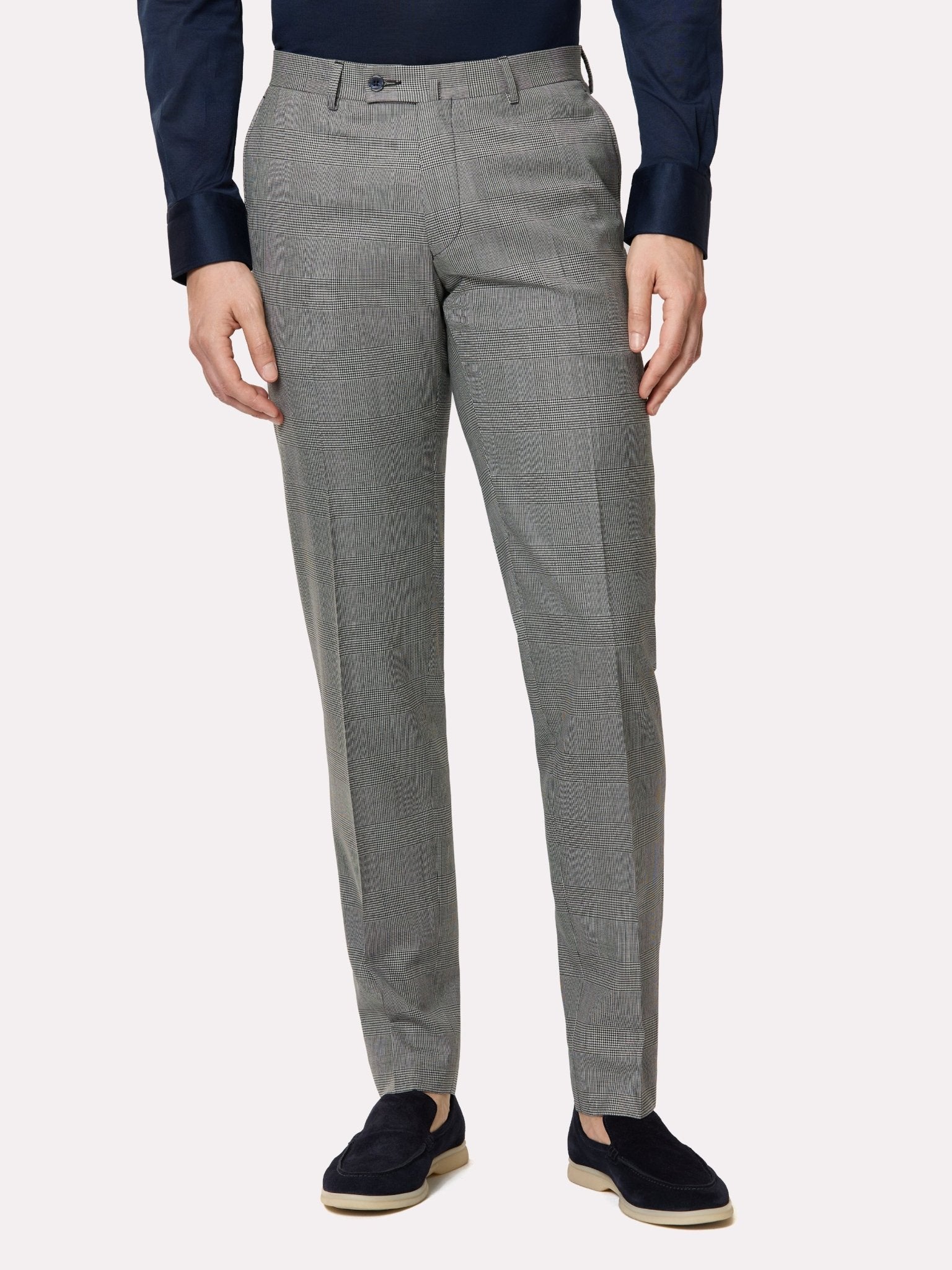 Costum tesatura Tallia di Delfino, made to measure, gri in carouri - Viggo