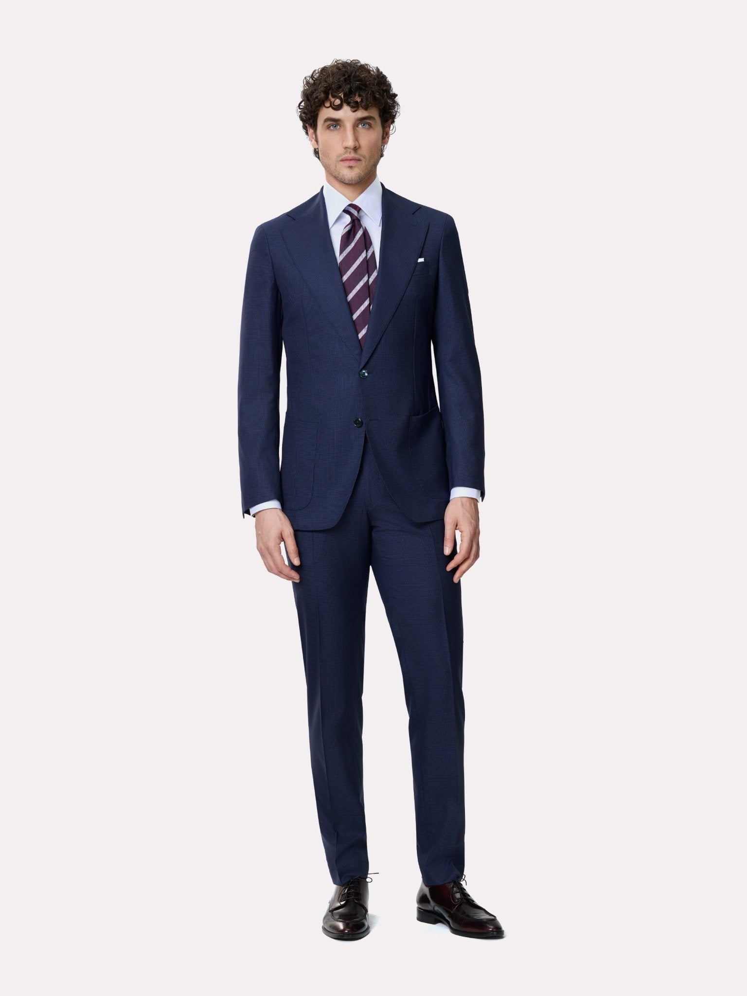 COSTUM tesatura FRATELLI TALLIA DI DELFINO navy in carouri - Viggo