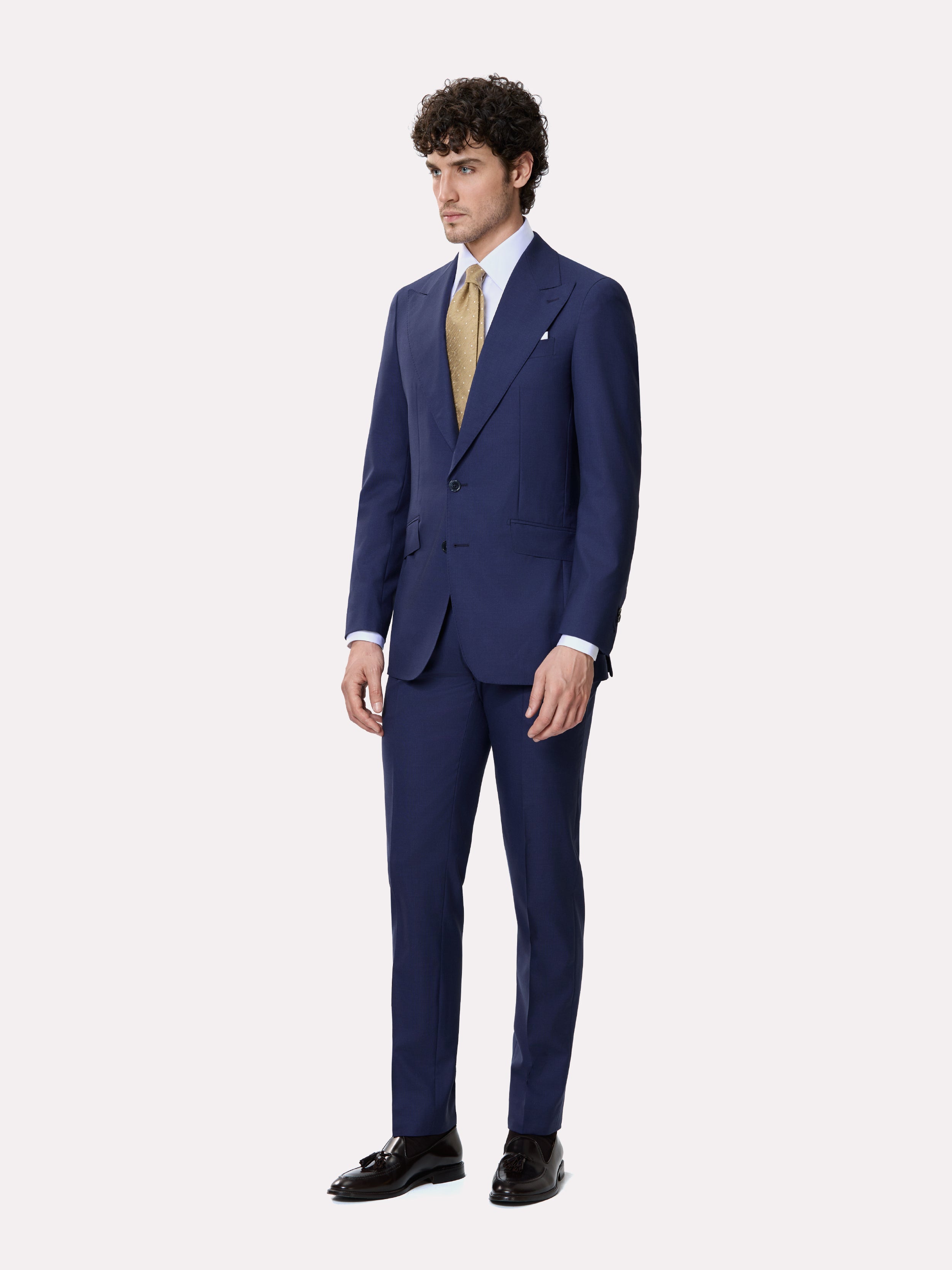 Suit fabric Vitale Barberis, made to measure, navy blue