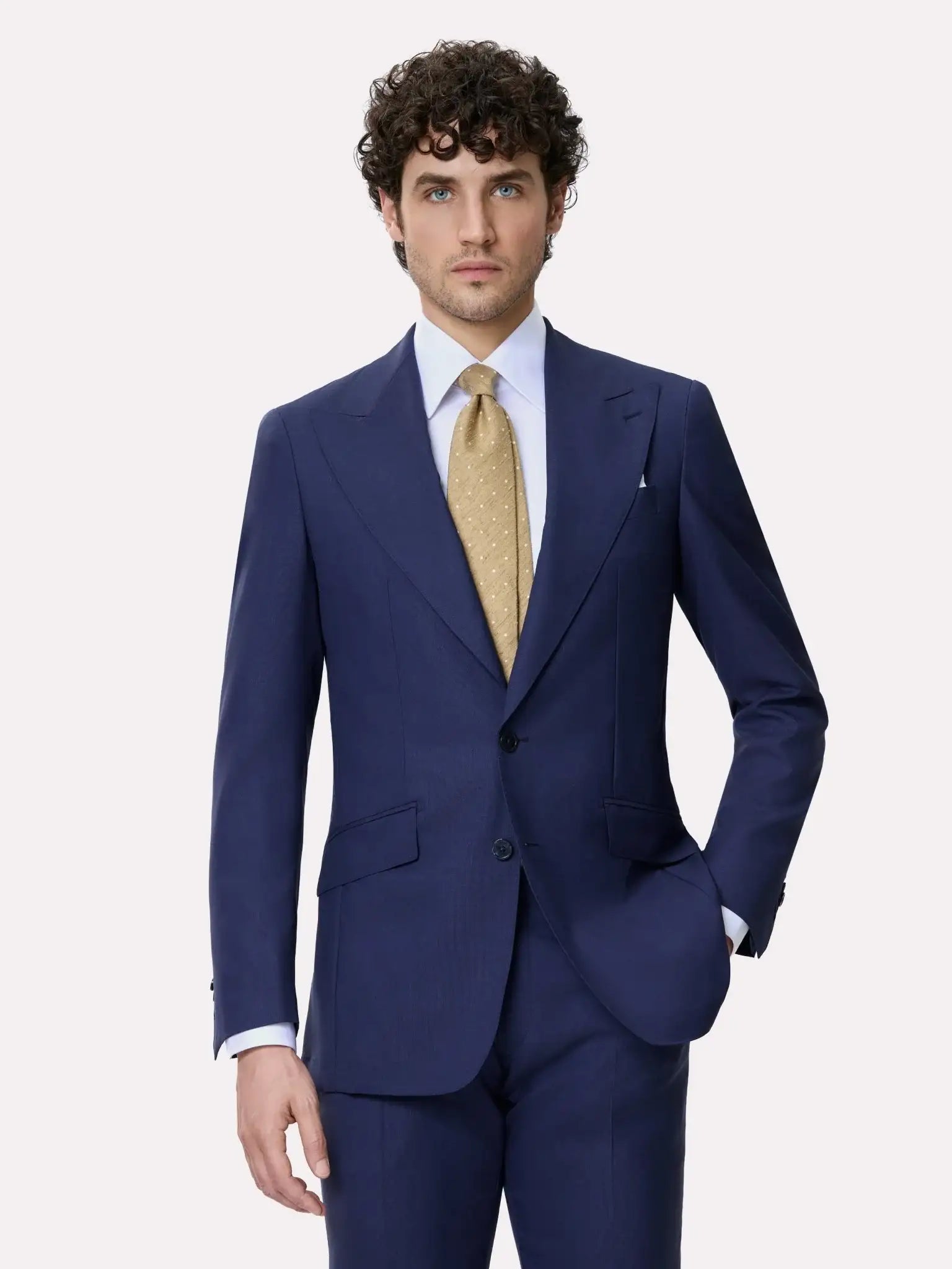 Suit fabric Vitale Barberis, made to measure, navy blue