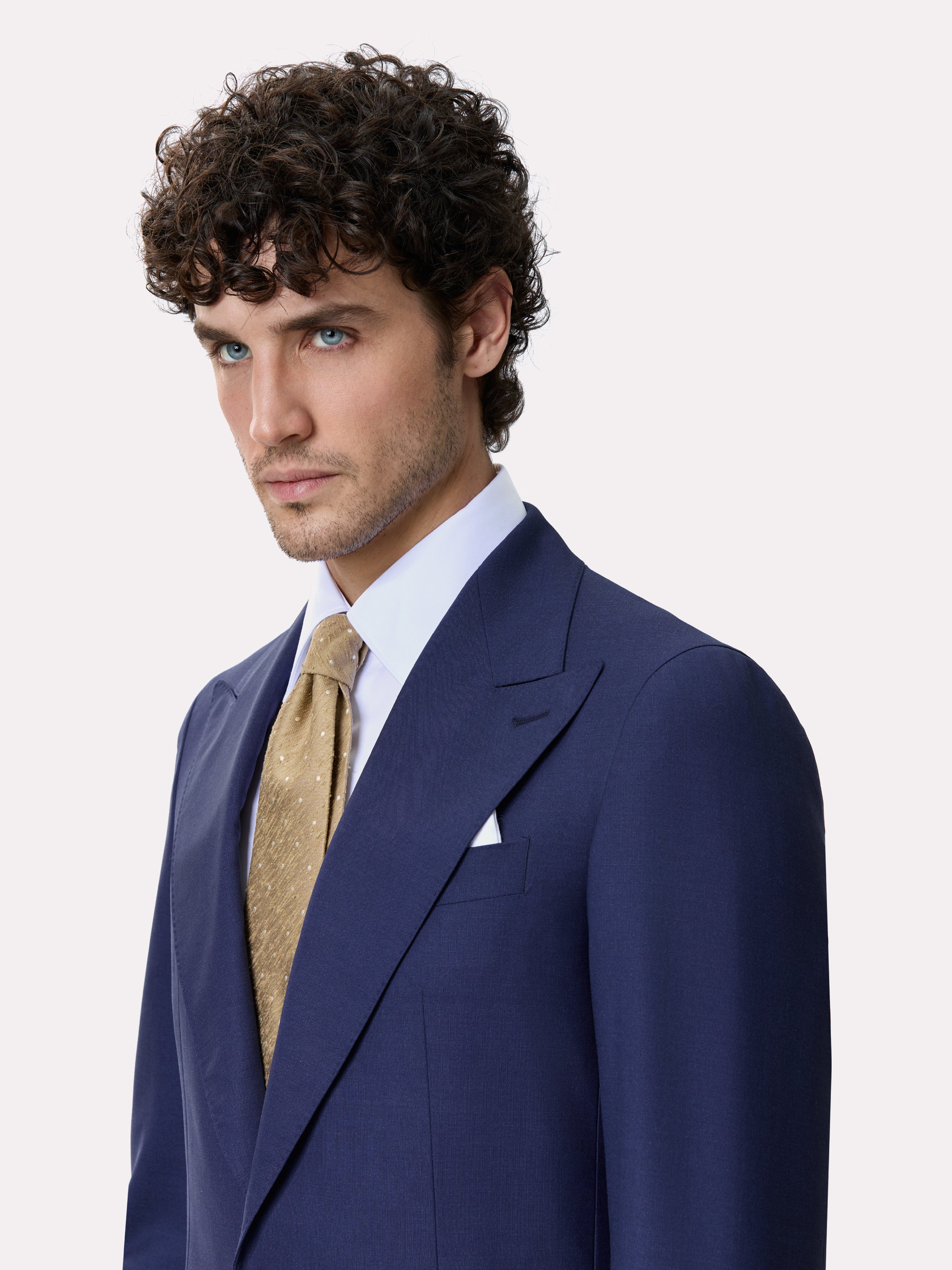 Suit fabric Vitale Barberis, made to measure, navy blue