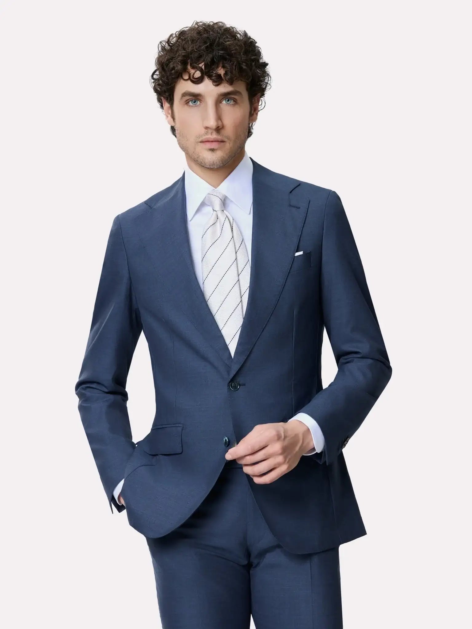 Suit fabric Vitale Barberis, made to measure, dark blue