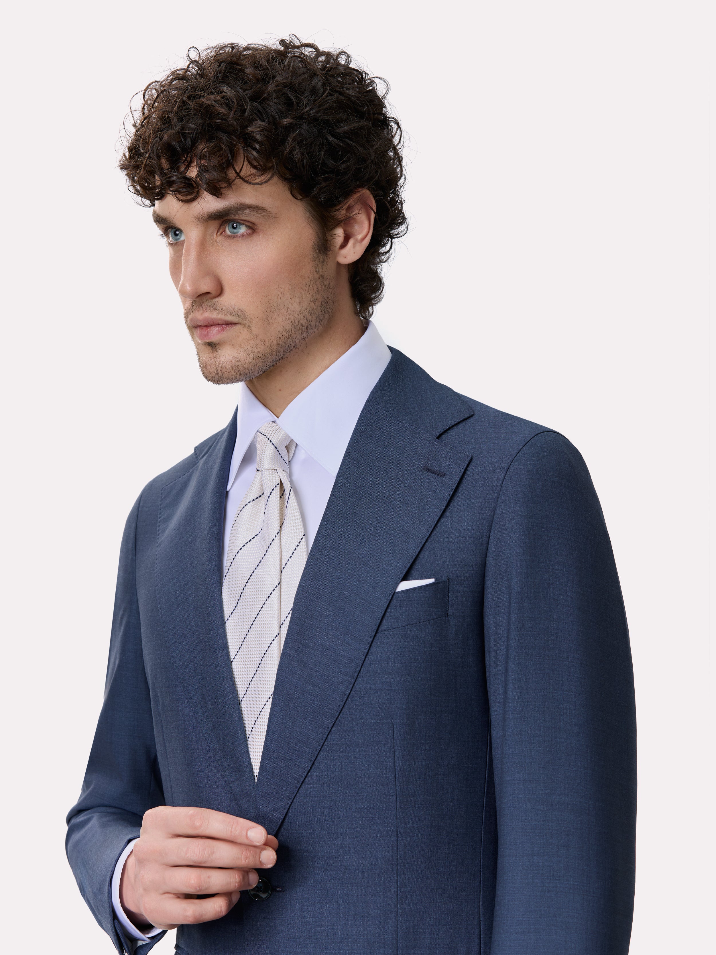 Suit fabric Vitale Barberis, made to measure, dark blue