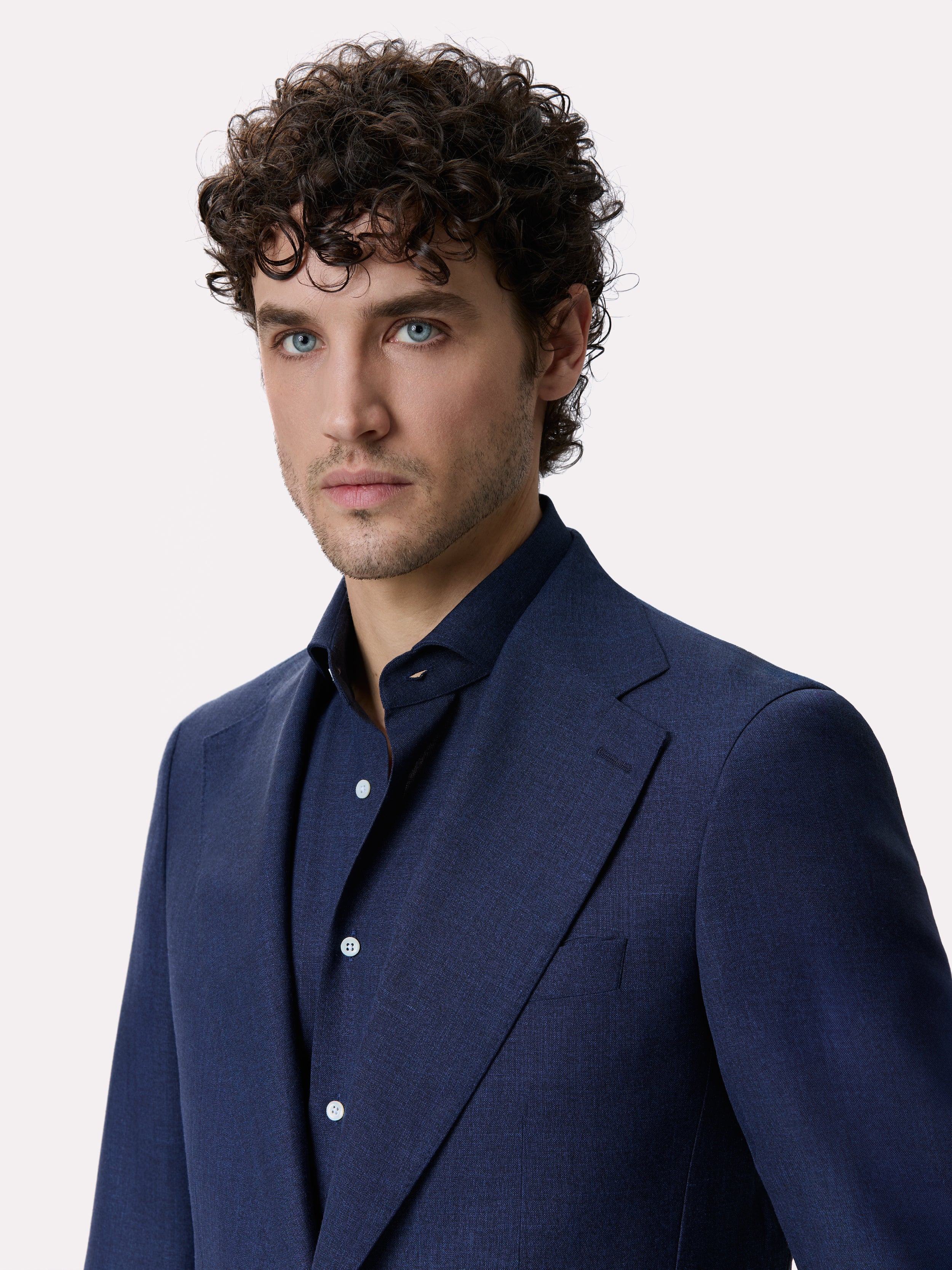 Loro Piana fabric suit, made to measure, navy blue