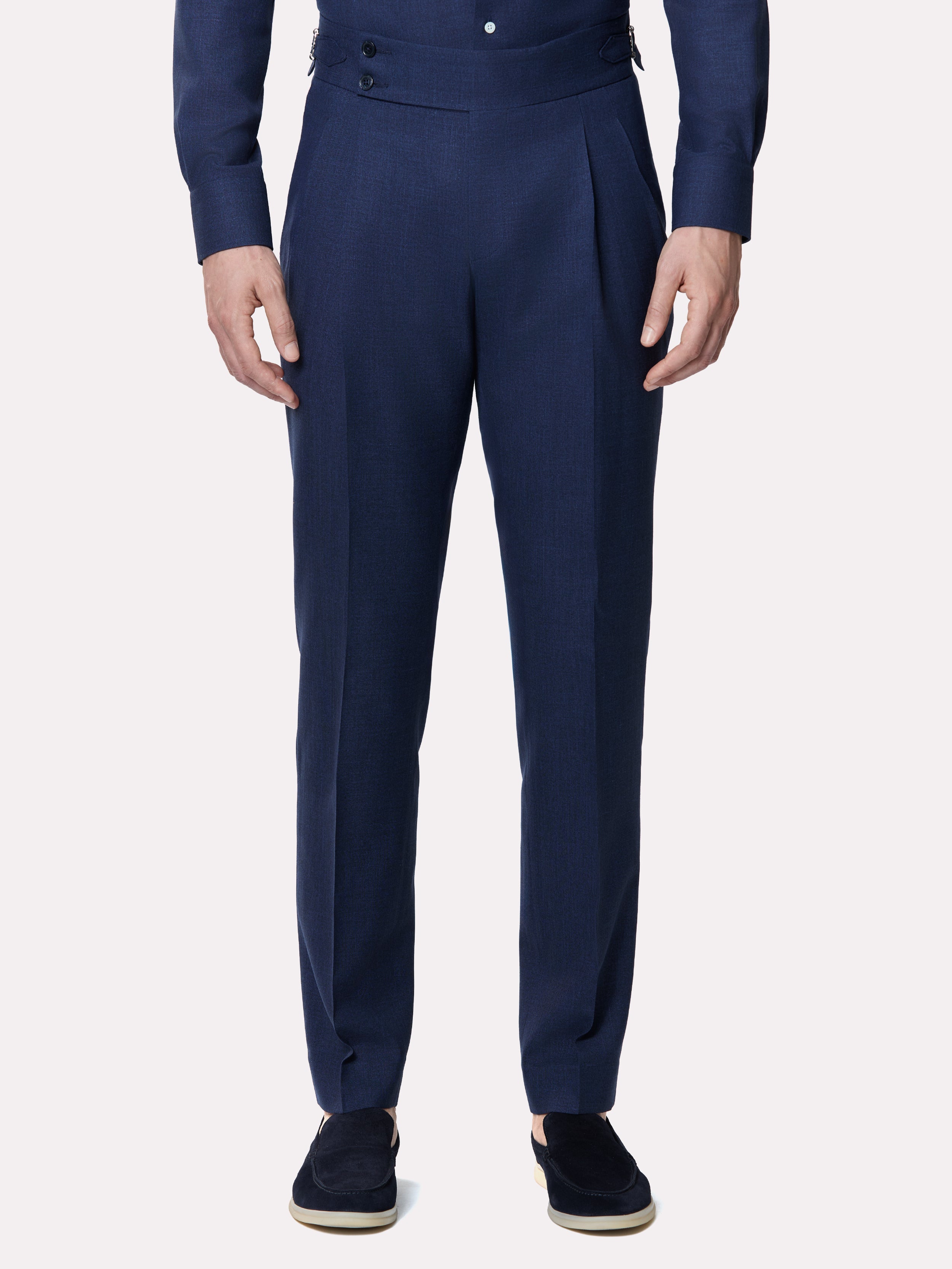 Loro Piana fabric suit, made to measure, navy blue