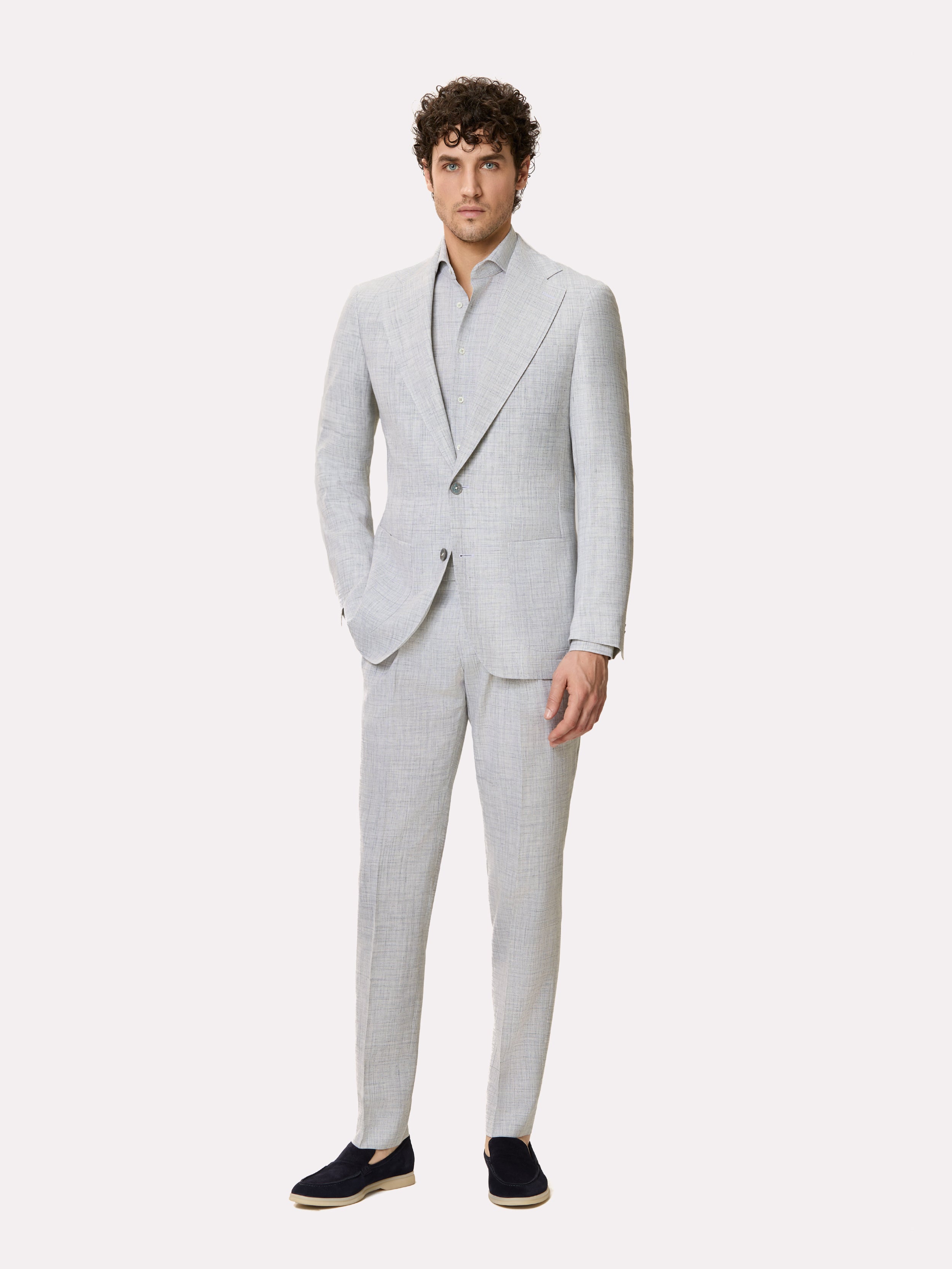 Costum tesatura Loro Piana Summertime, made to measure, gri
