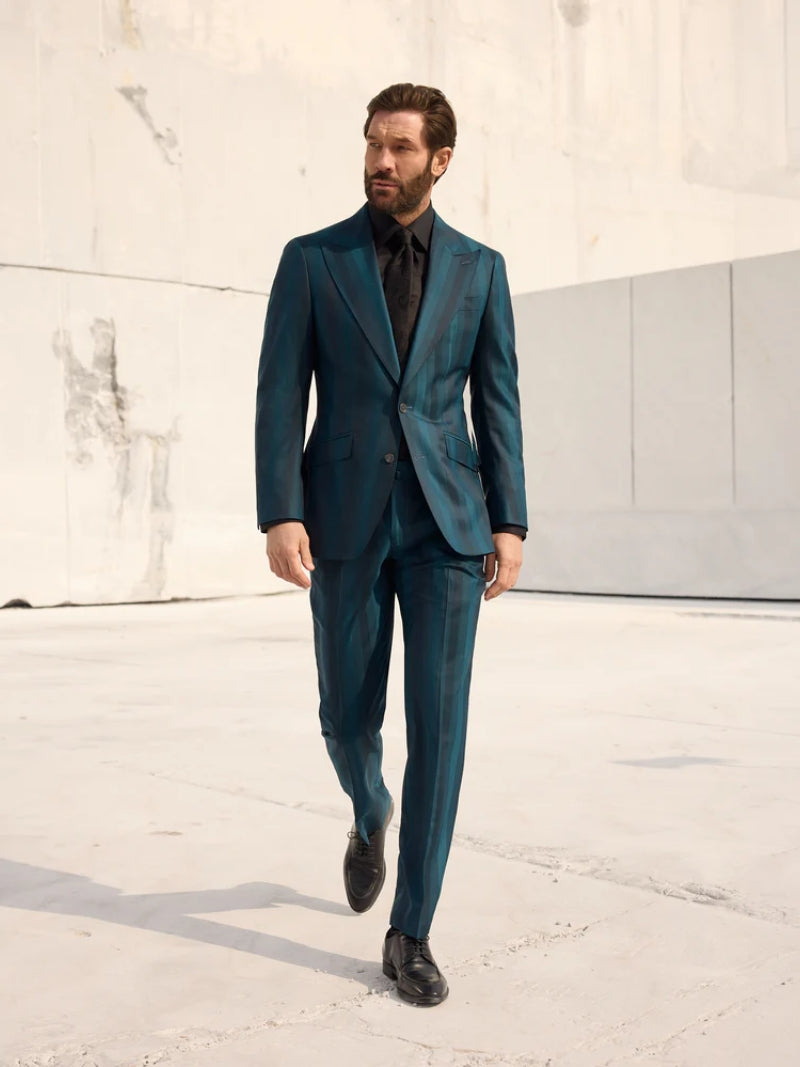 Costum turcoaz Made to Measure, tesatura Ariston