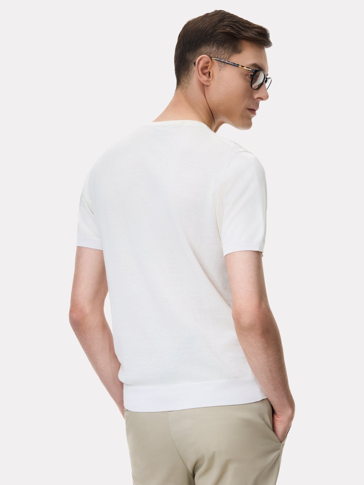 Tricou alb tricotat - Viggo