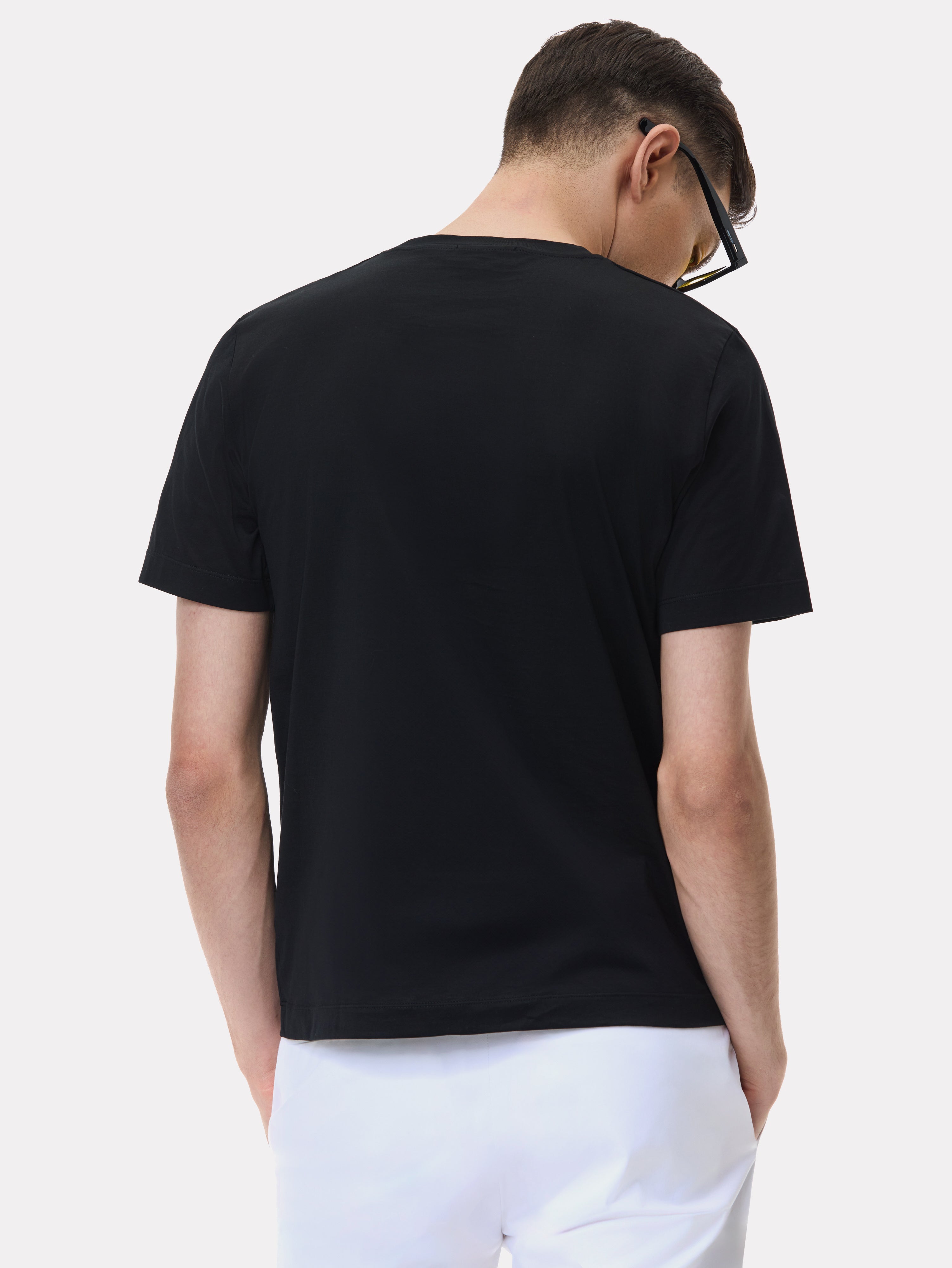 Filoscozia® black cotton T-shirt
