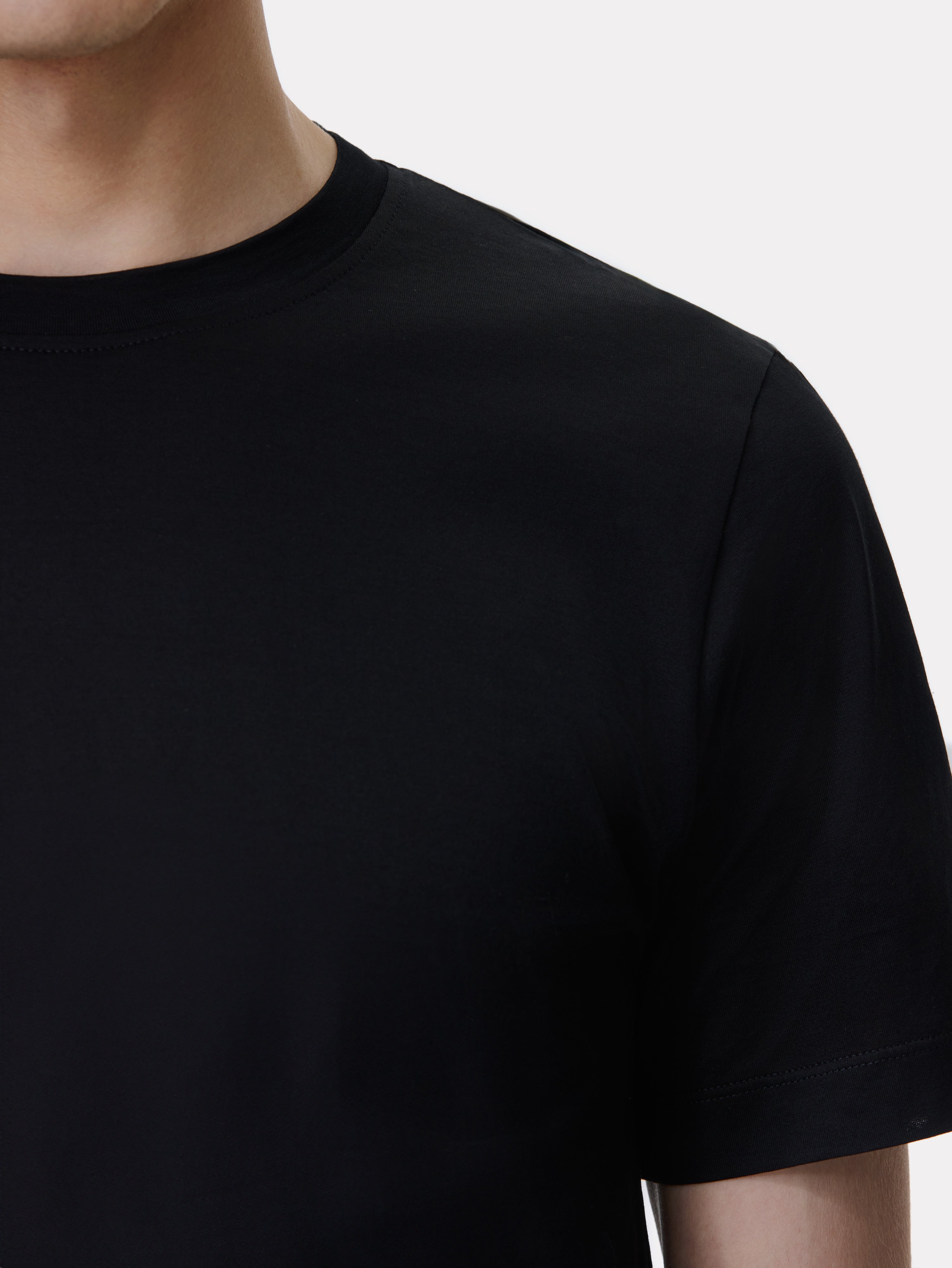 Filoscozia® black cotton T-shirt