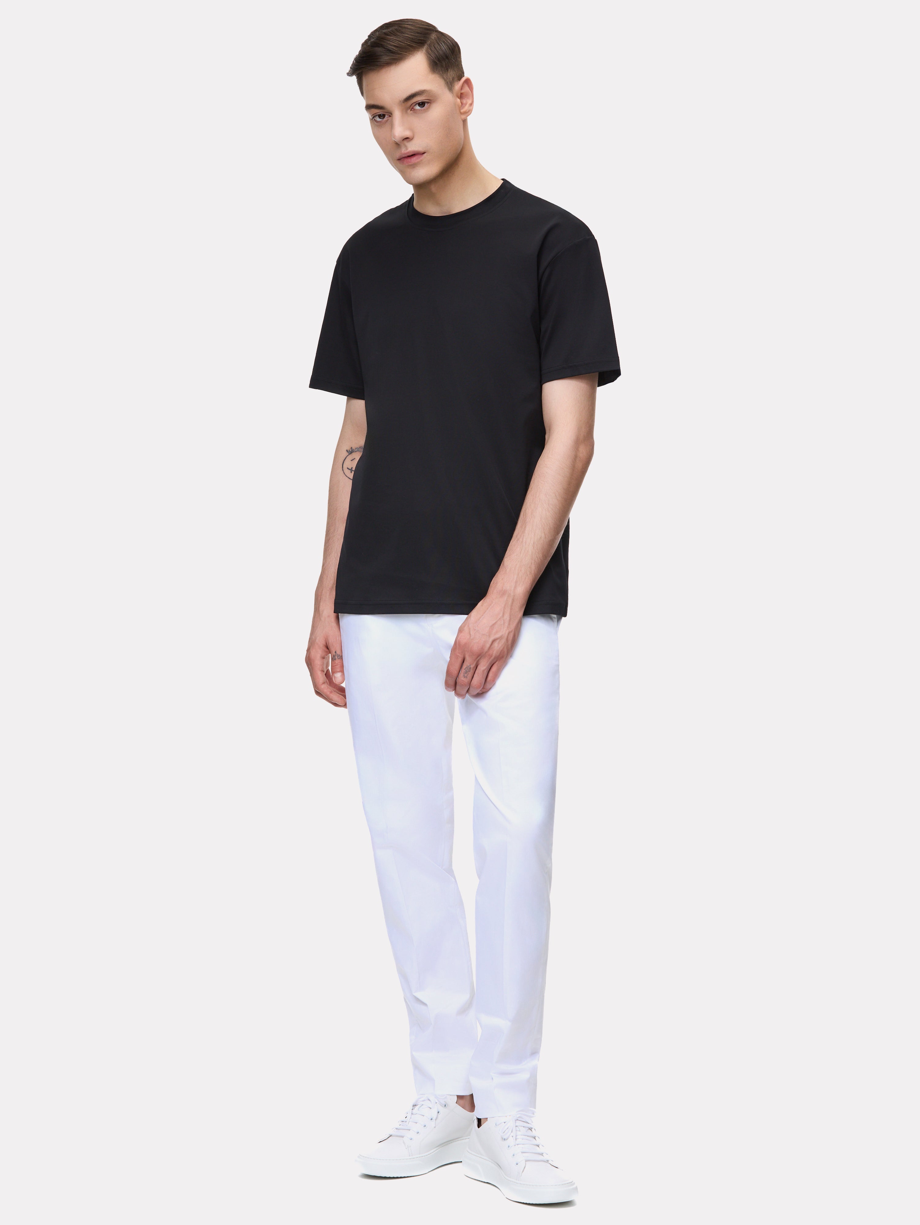 Pantaloni chinos alb optic
