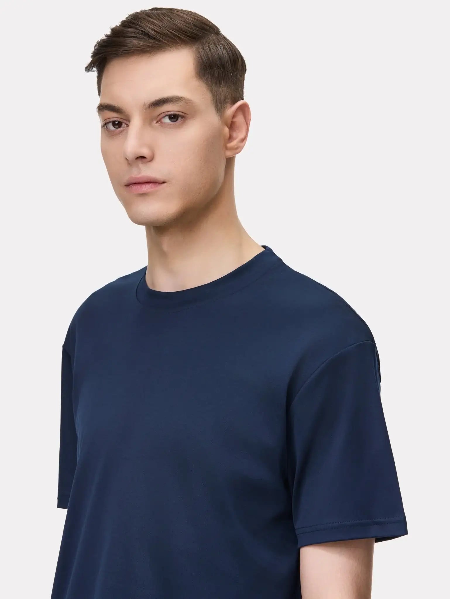 Navy cotton t-shirt with octagon