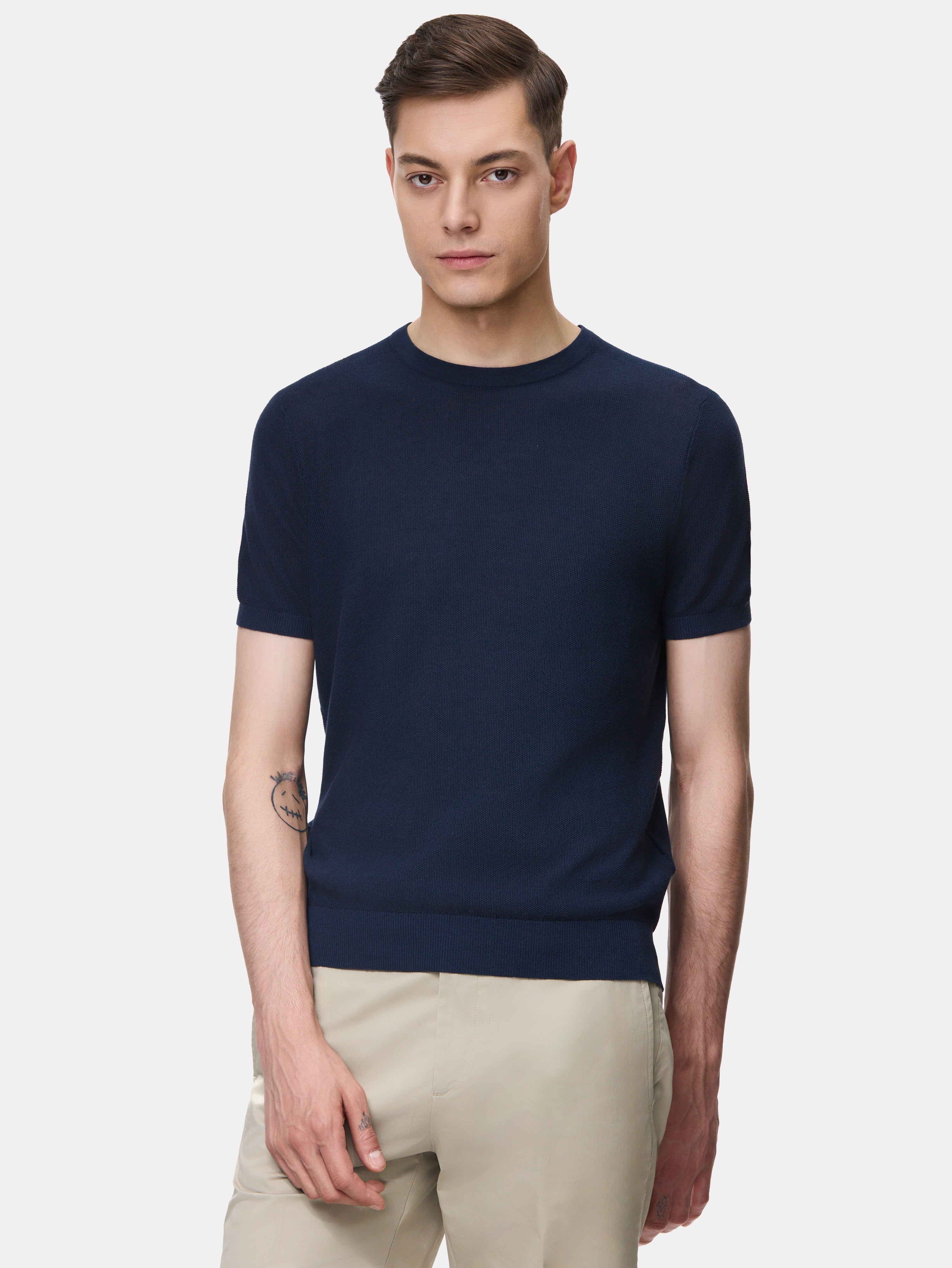 Navy pique t-shirt