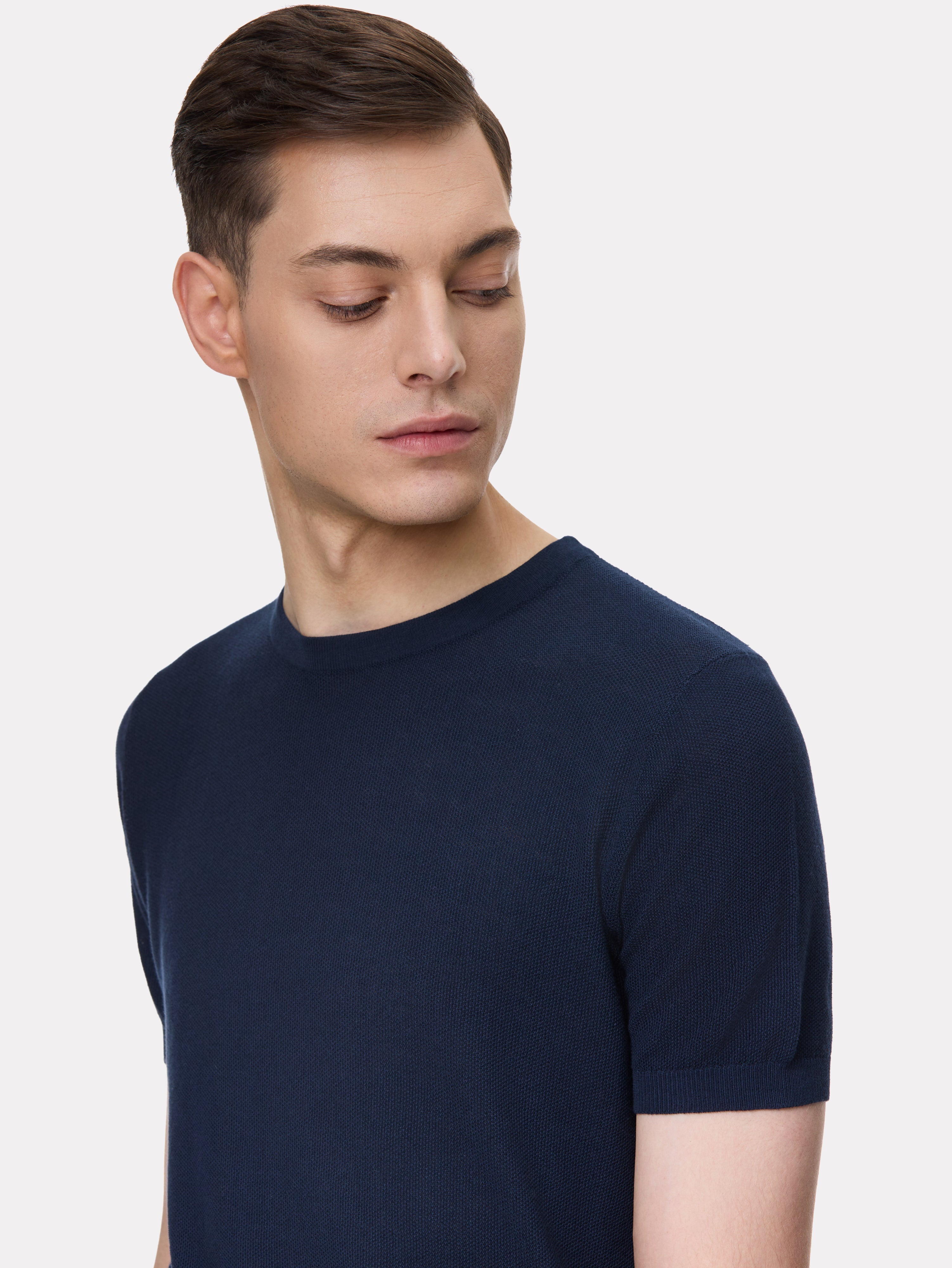 Navy pique t-shirt