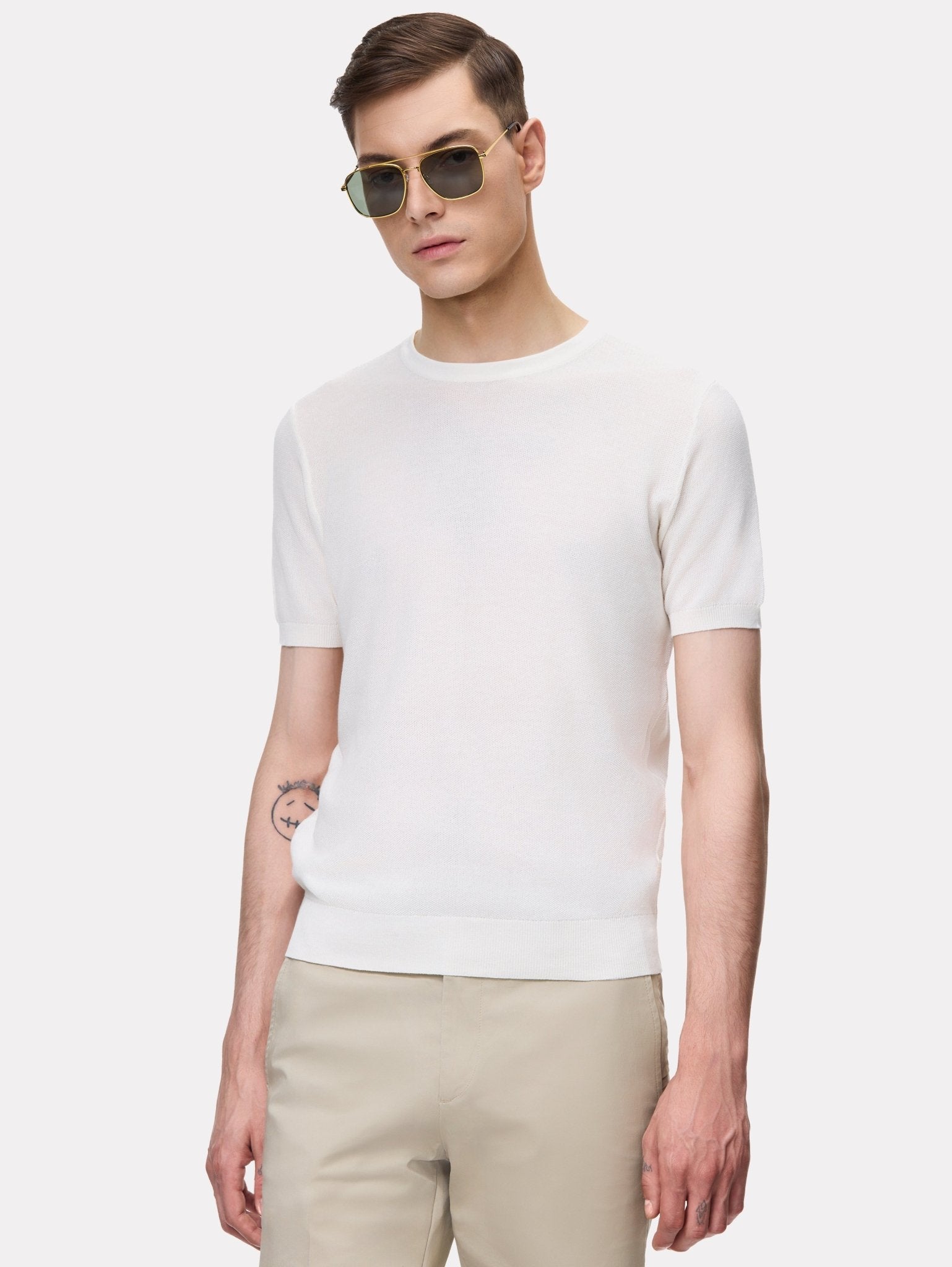 Tricou alb pique - Viggo