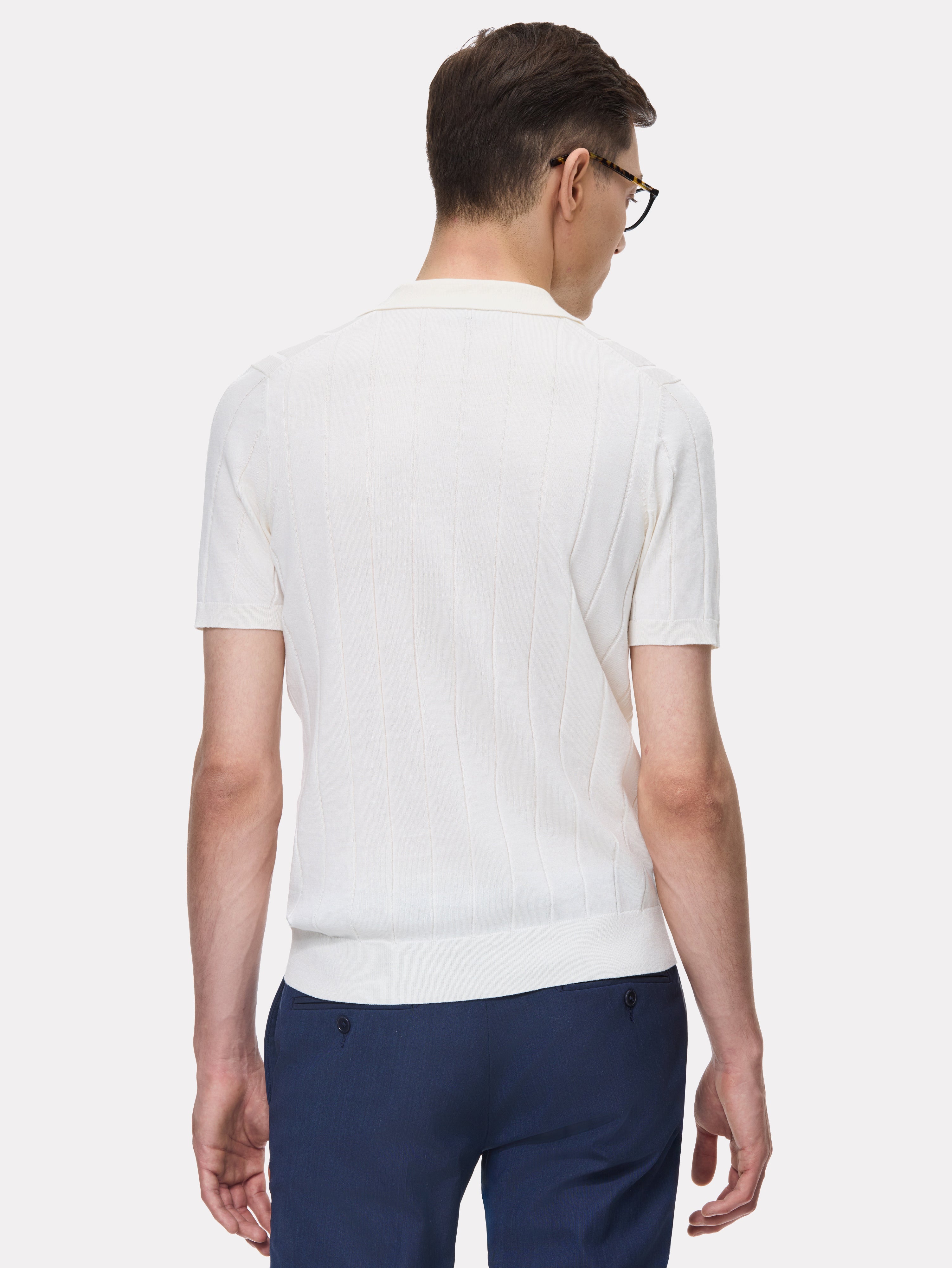 White striped polo shirt