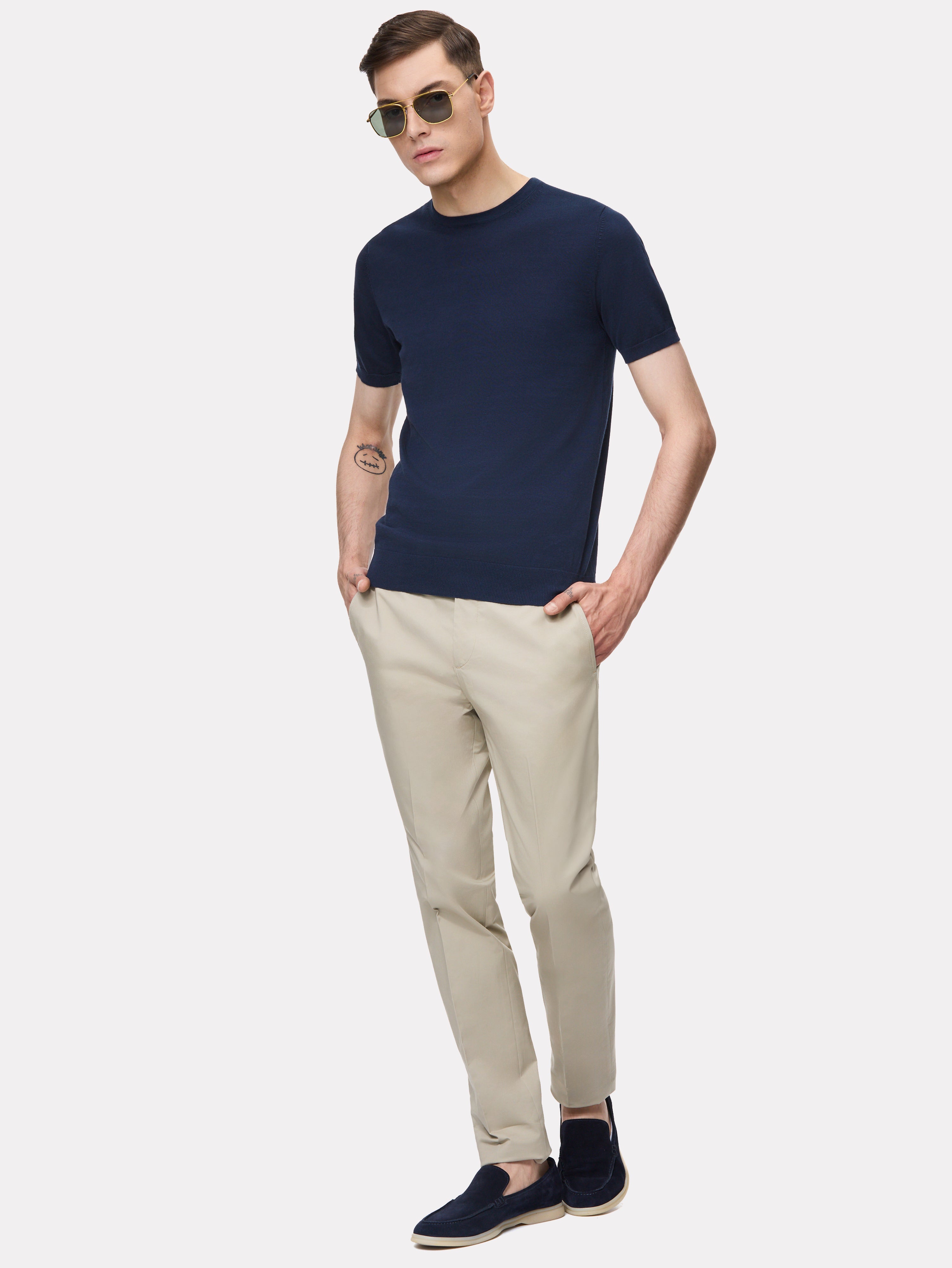 Tricou navy tricotat