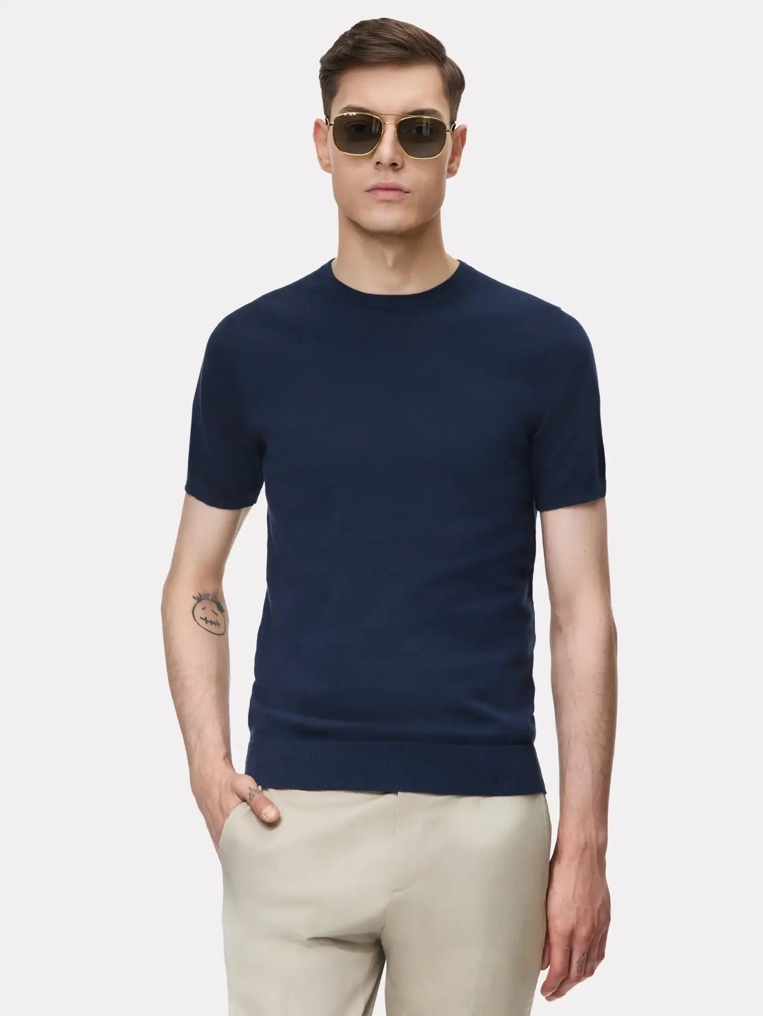 Tricou navy tricotat