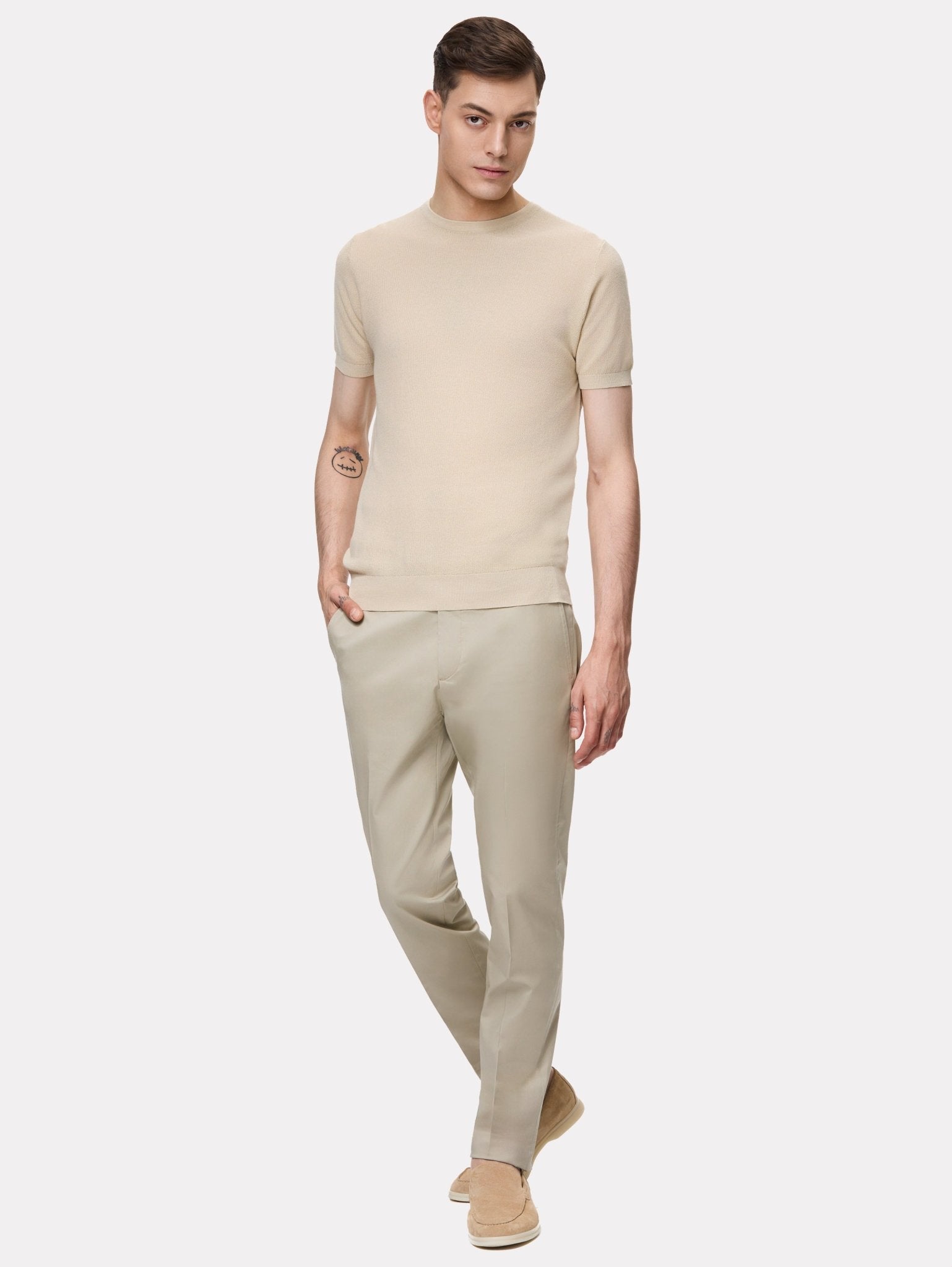 Tricou bej pique - Viggo