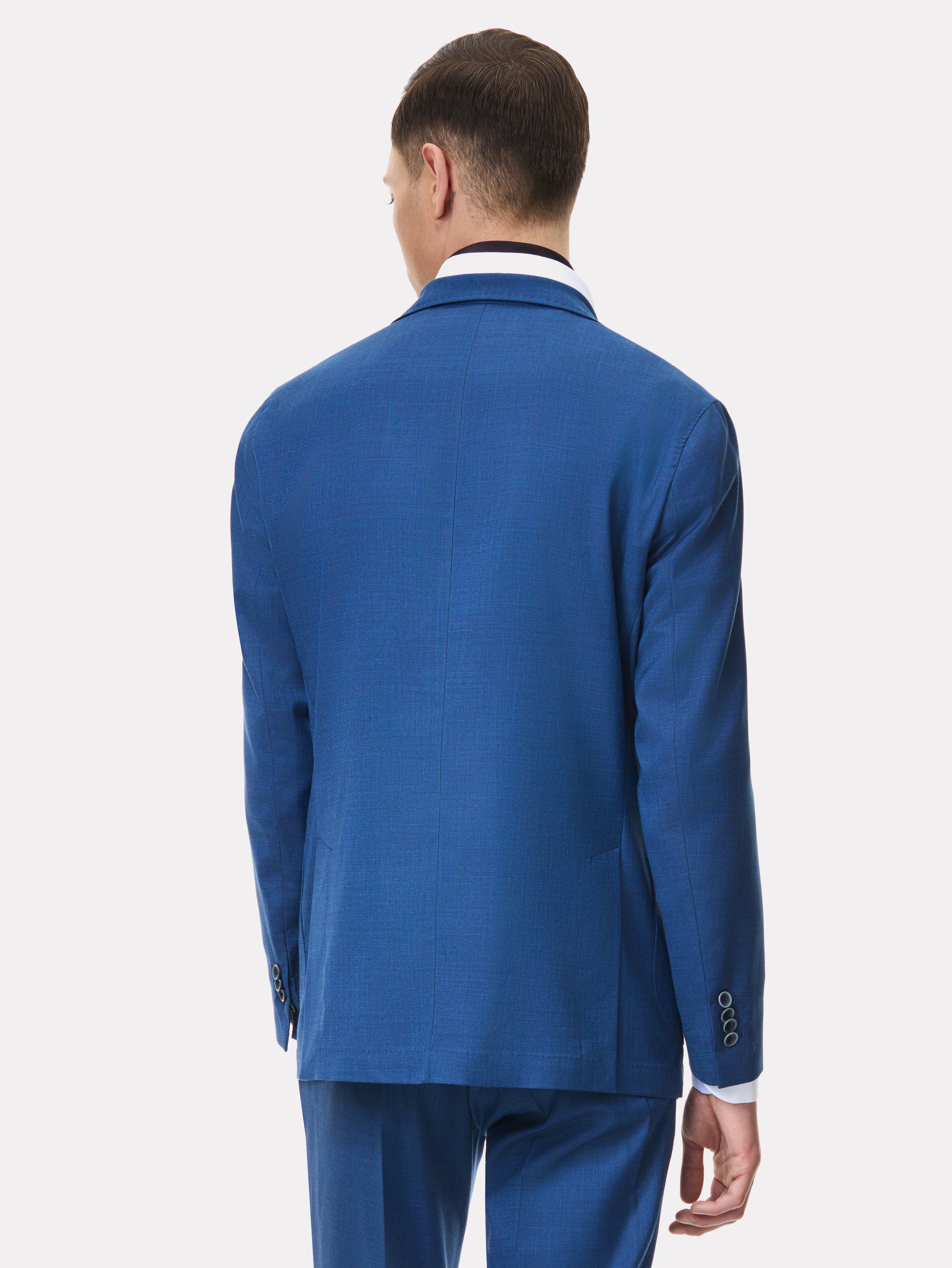 Slim fit blue bird's eye suit