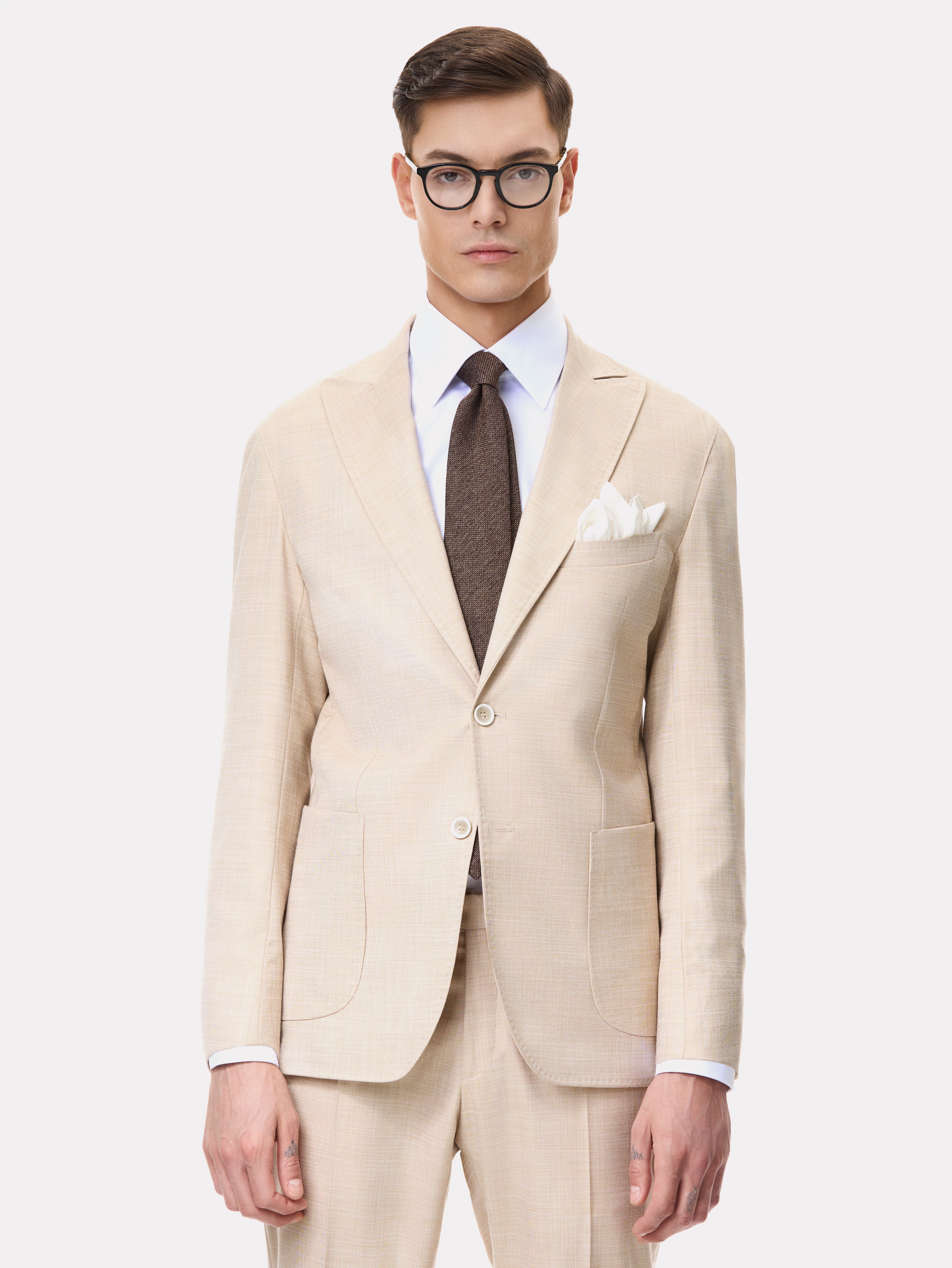 Costum slim fit bej