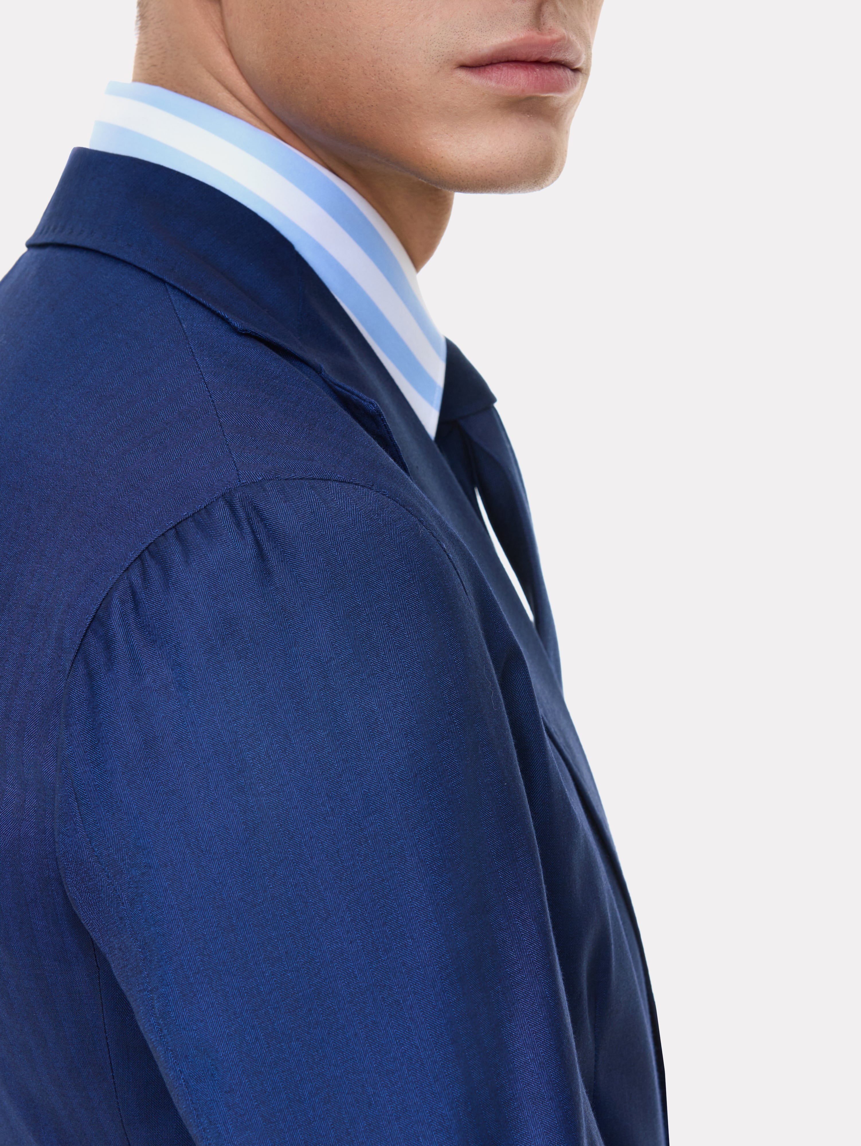 Royal blue textured slim fit suit