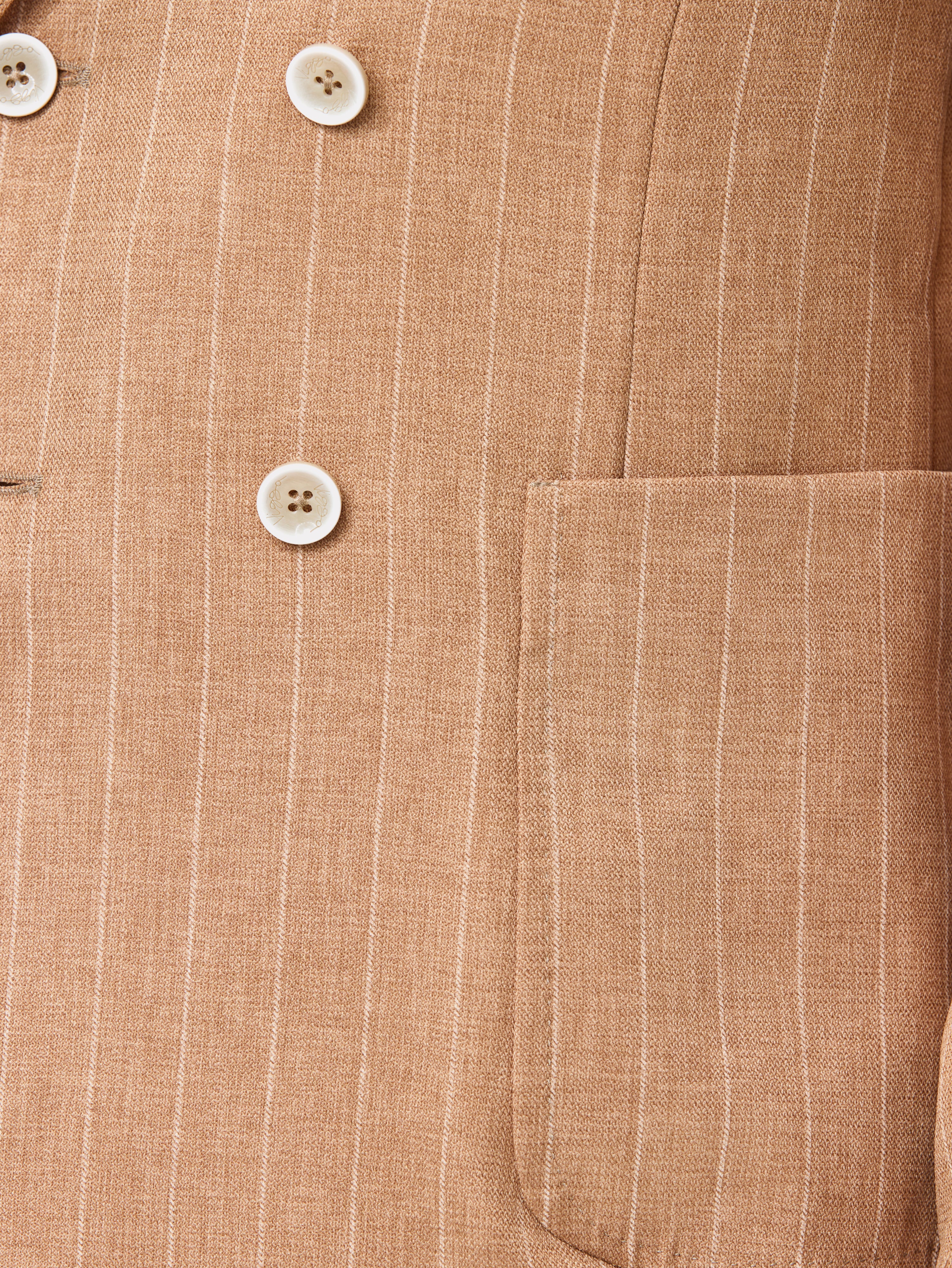 Slim fit striped suit with double buttons