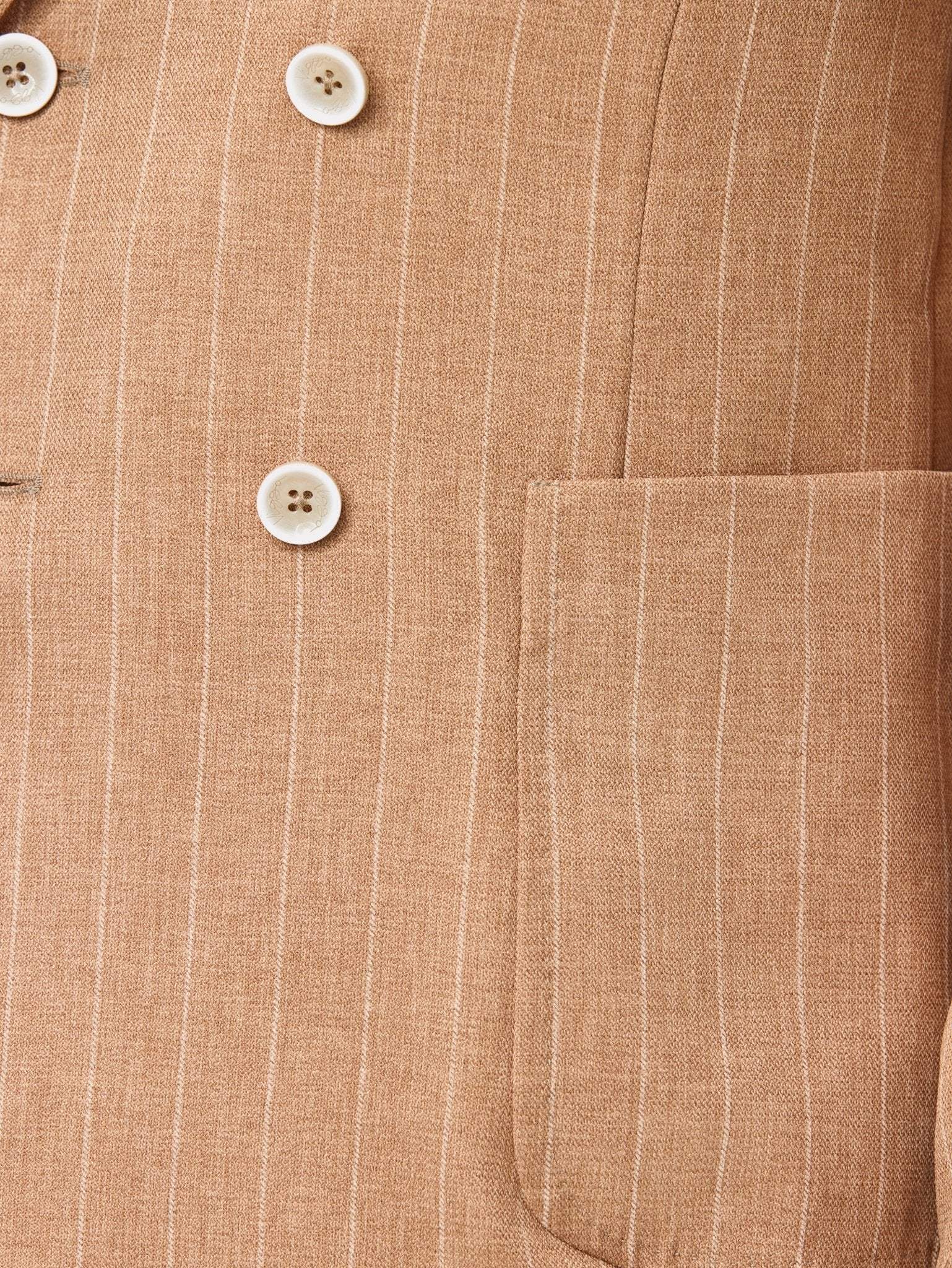 Costum slim fit cu dungi, la doua randuri de nasturi - Viggo