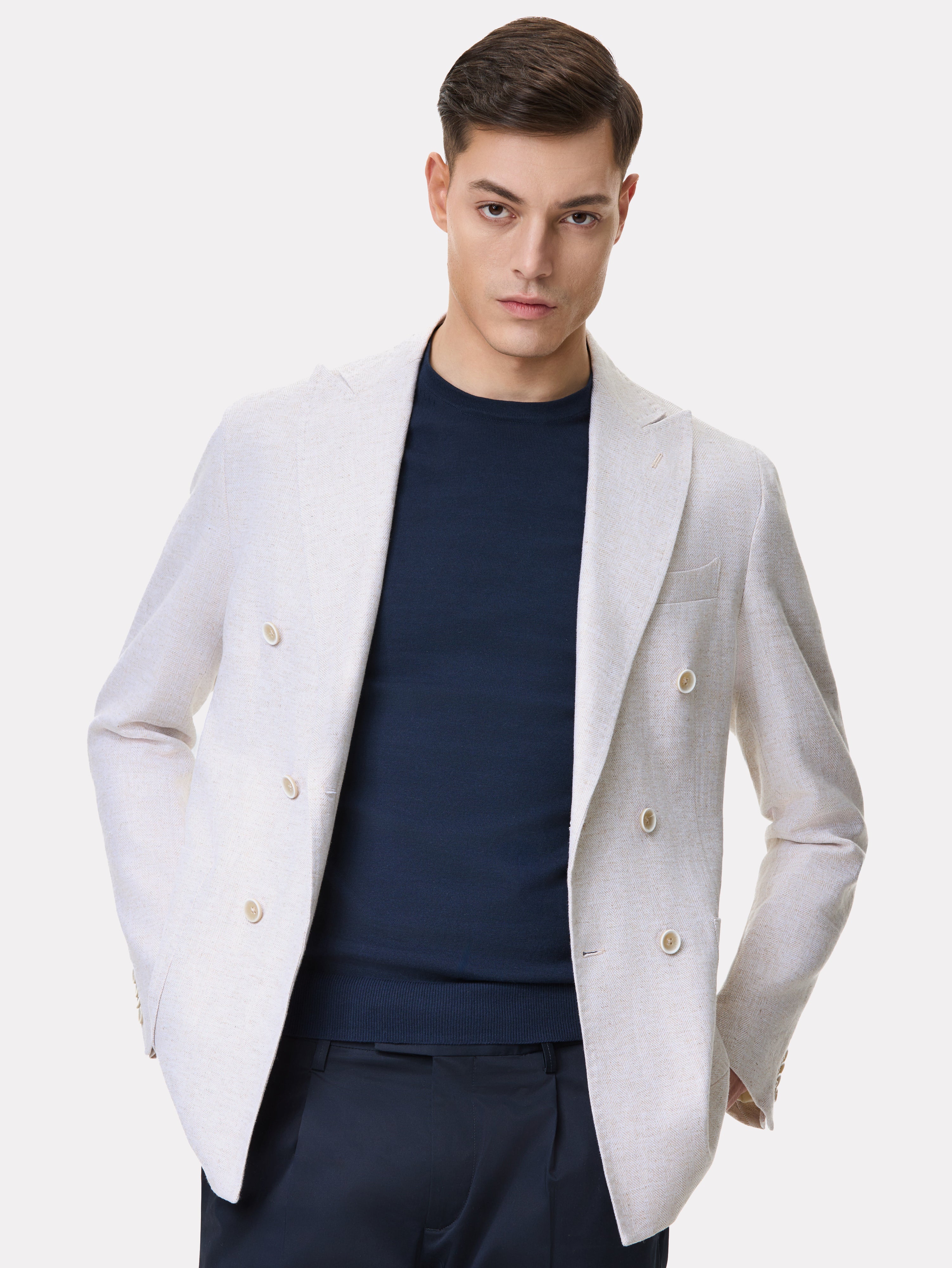 Beige double-breasted jacket