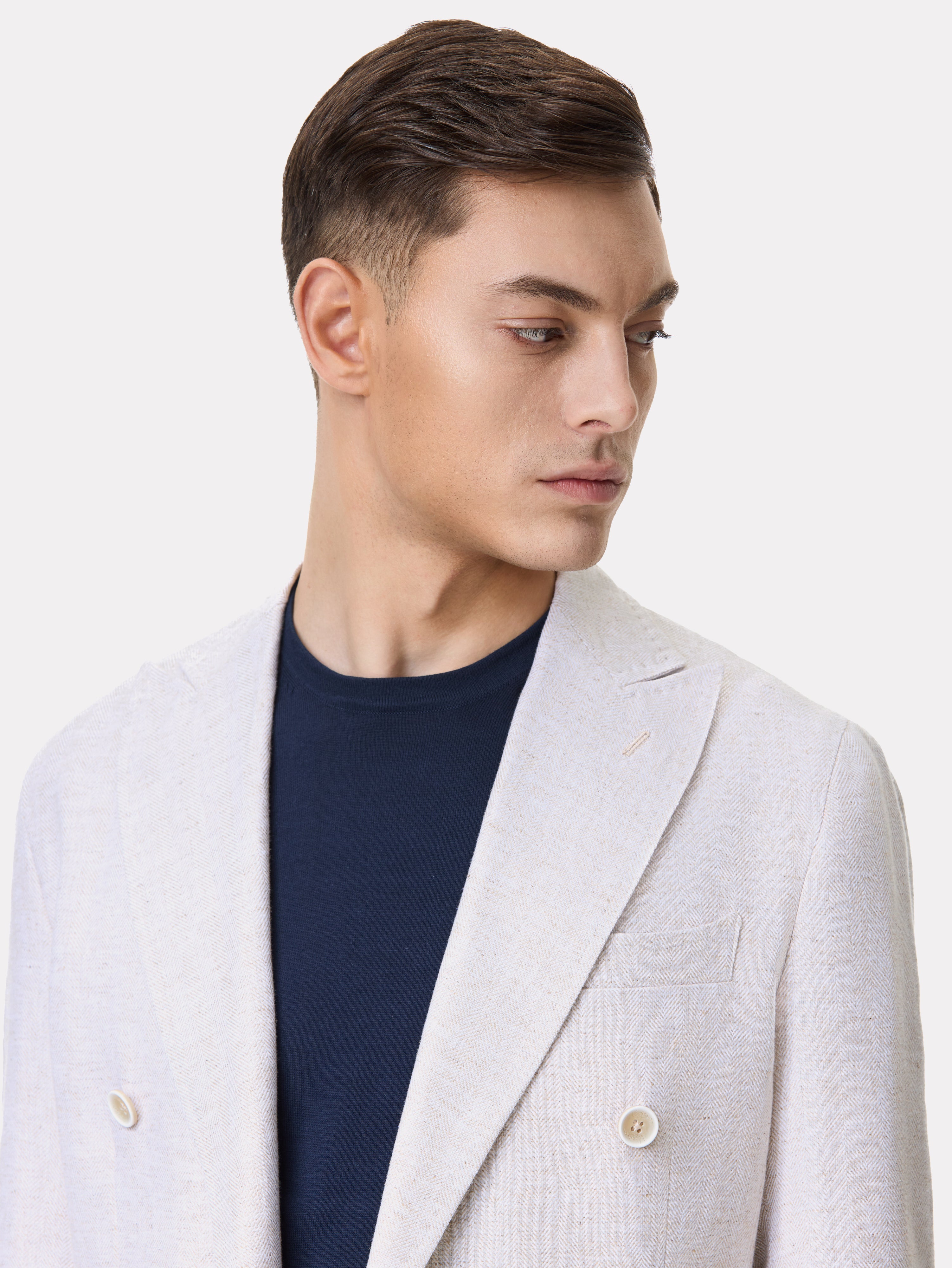 Beige double-breasted jacket